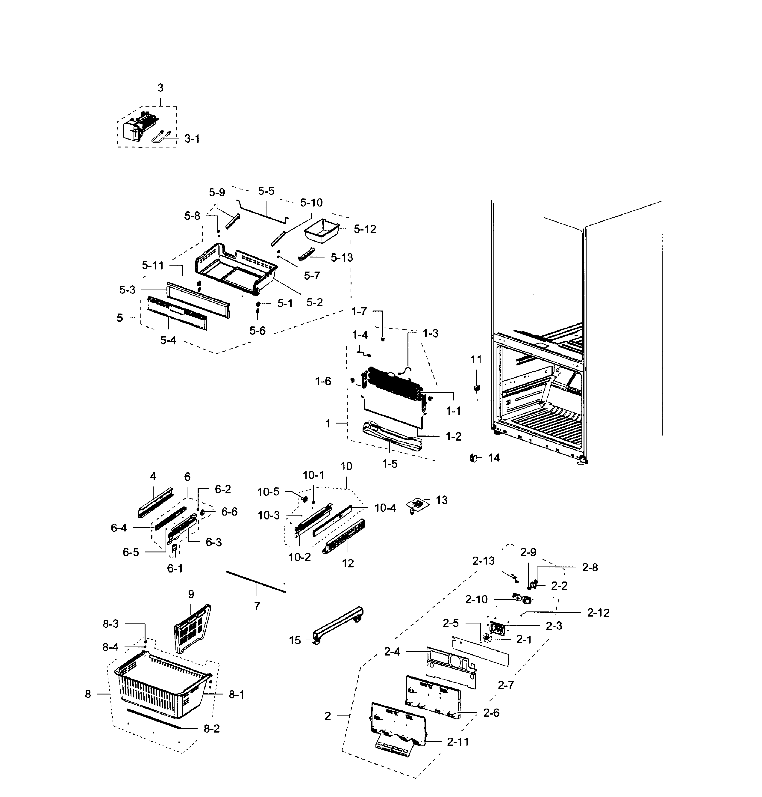 Samsung RFG293HARS/XAA-03 freezer diagram