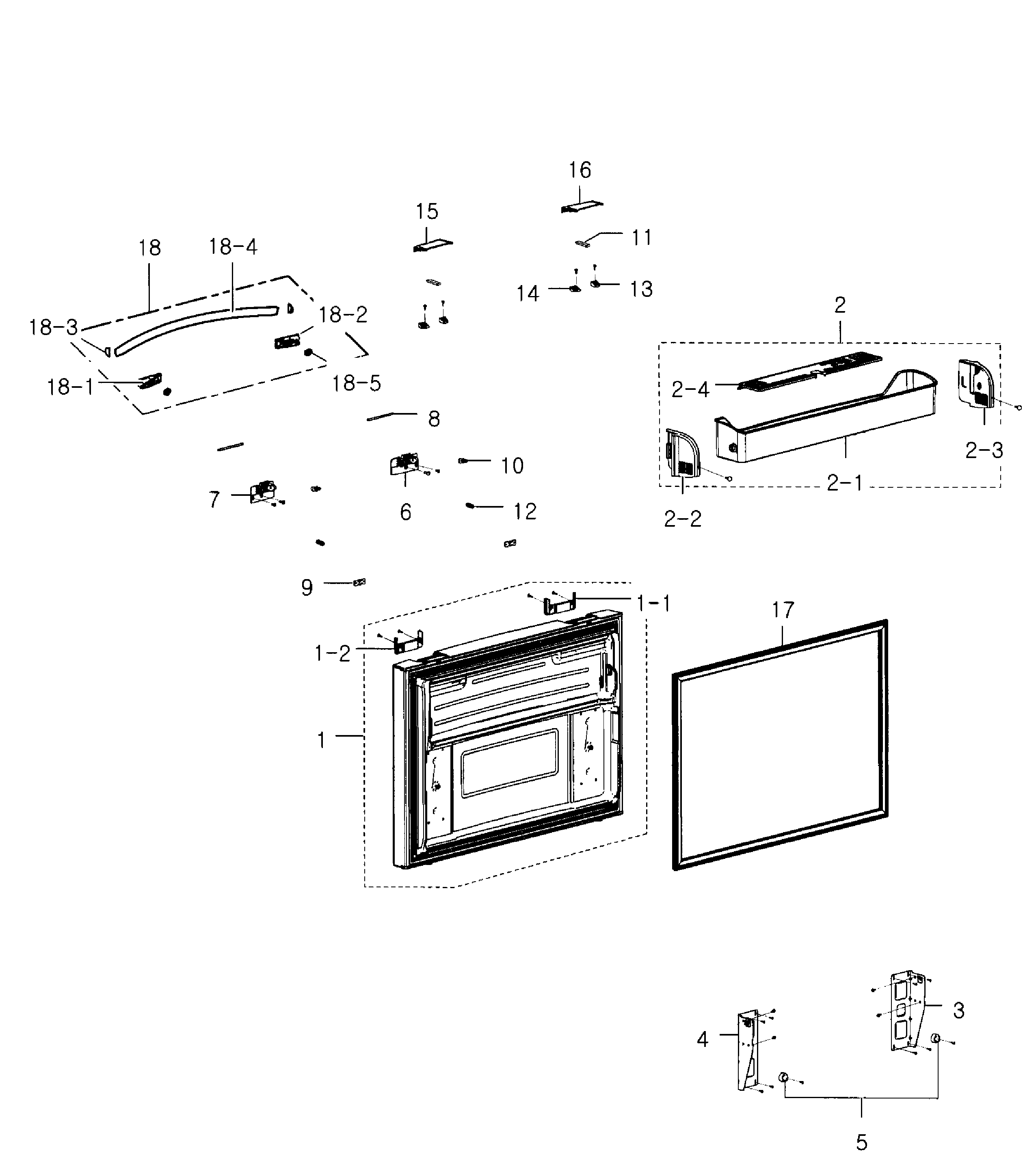 Samsung RFG293HARS/XAA-03 freezer door diagram