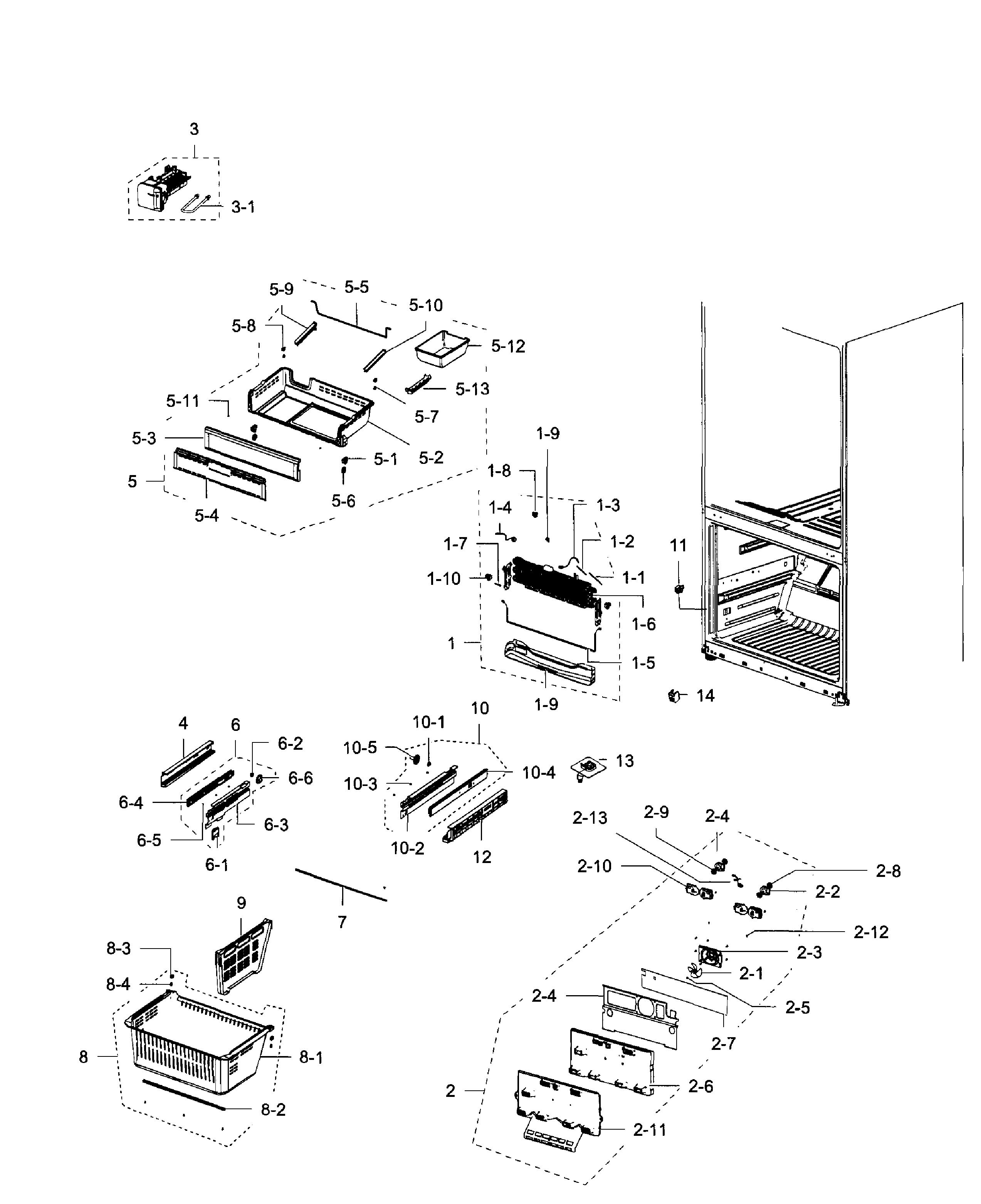Samsung RFG293HAPN/XAA-01 freezer diagram