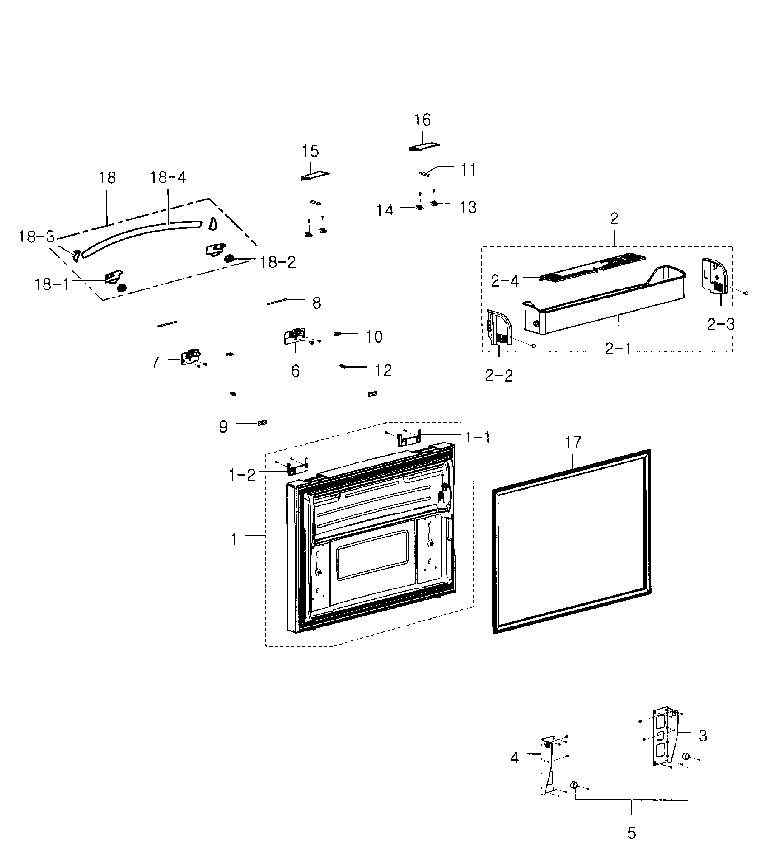 Samsung RFG293HAPN/XAA-01 freezer door diagram