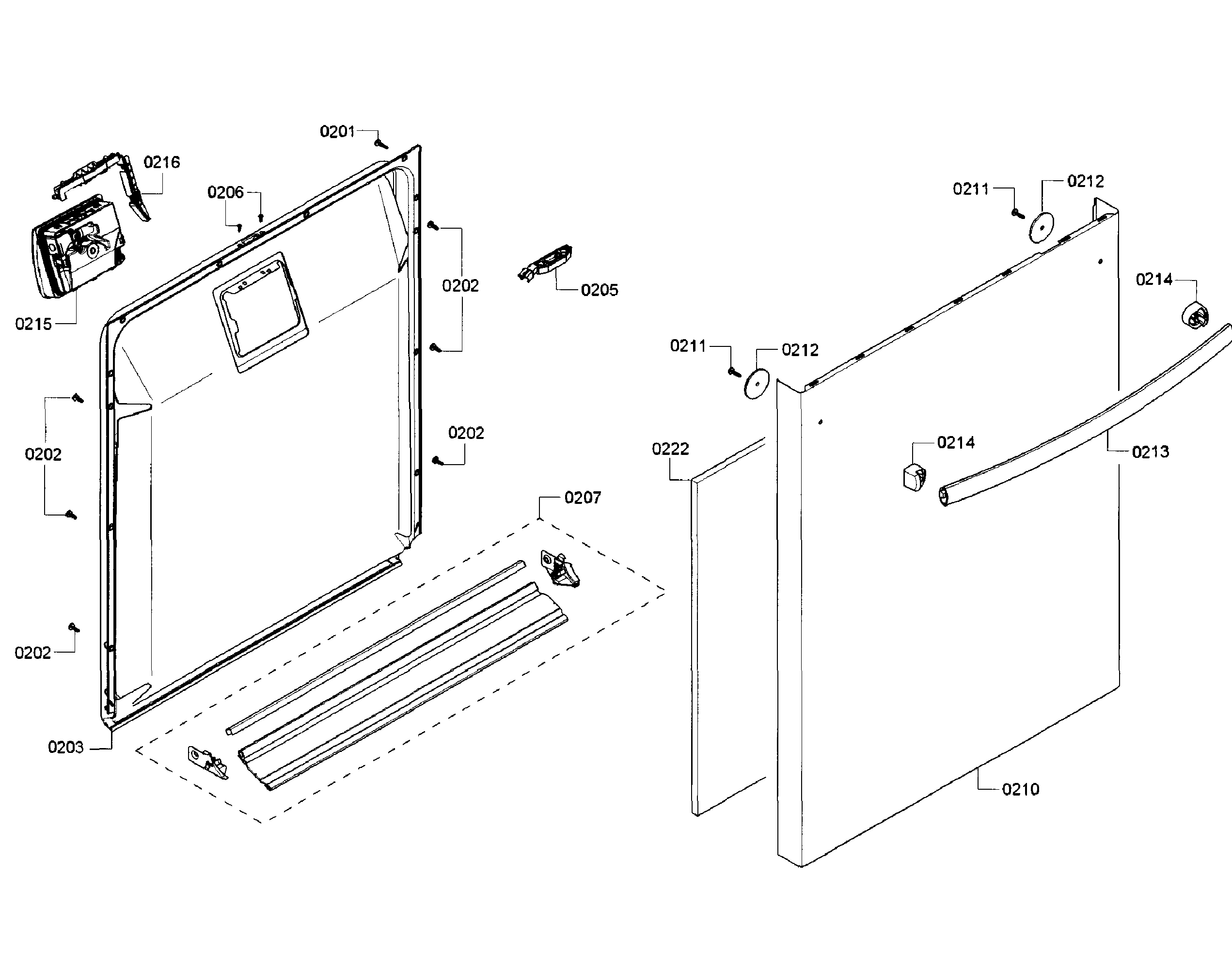 Bosch SHX3AR52UC/10 door section diagram