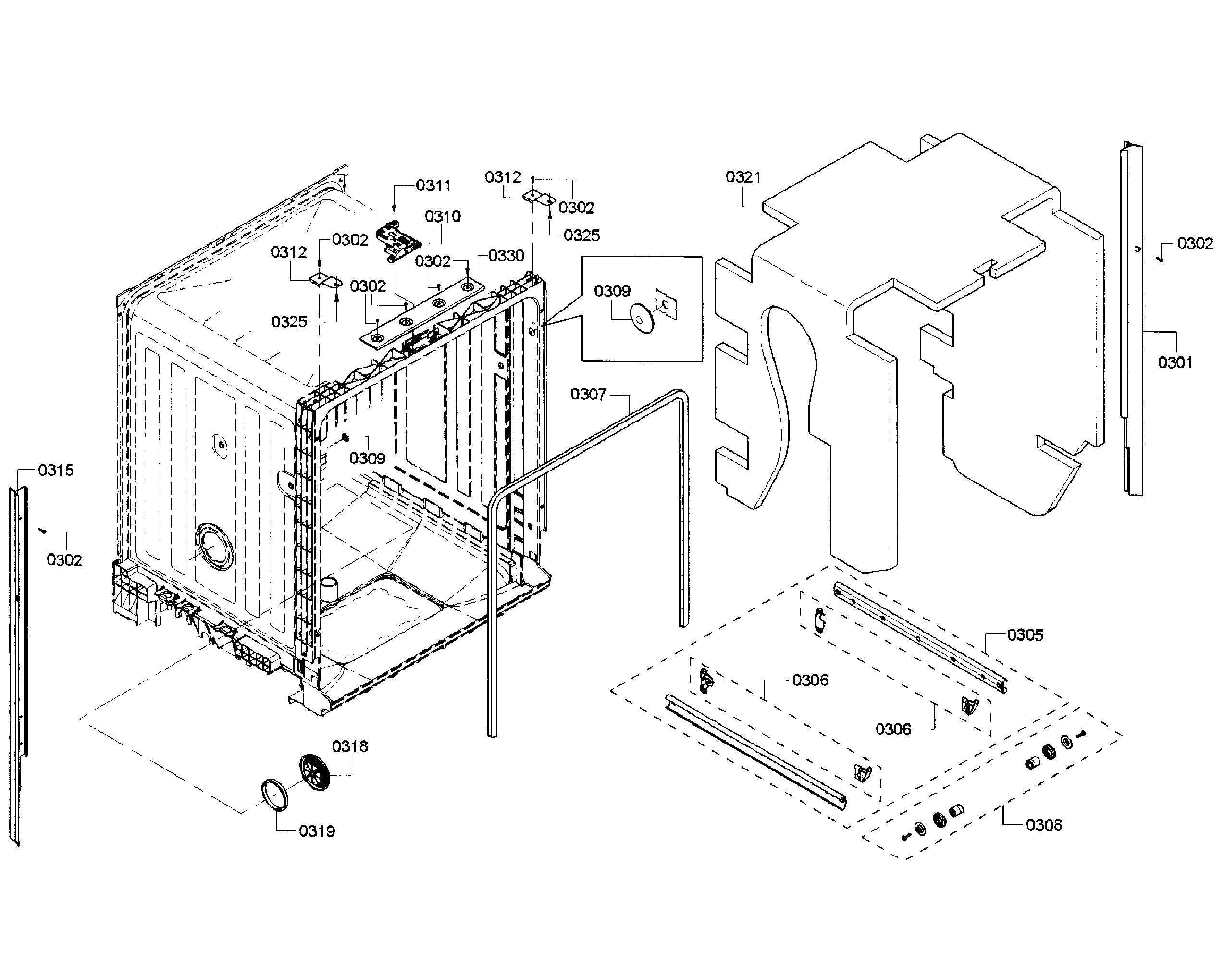 Bosch SHX3AR52UC/10 cabinet diagram
