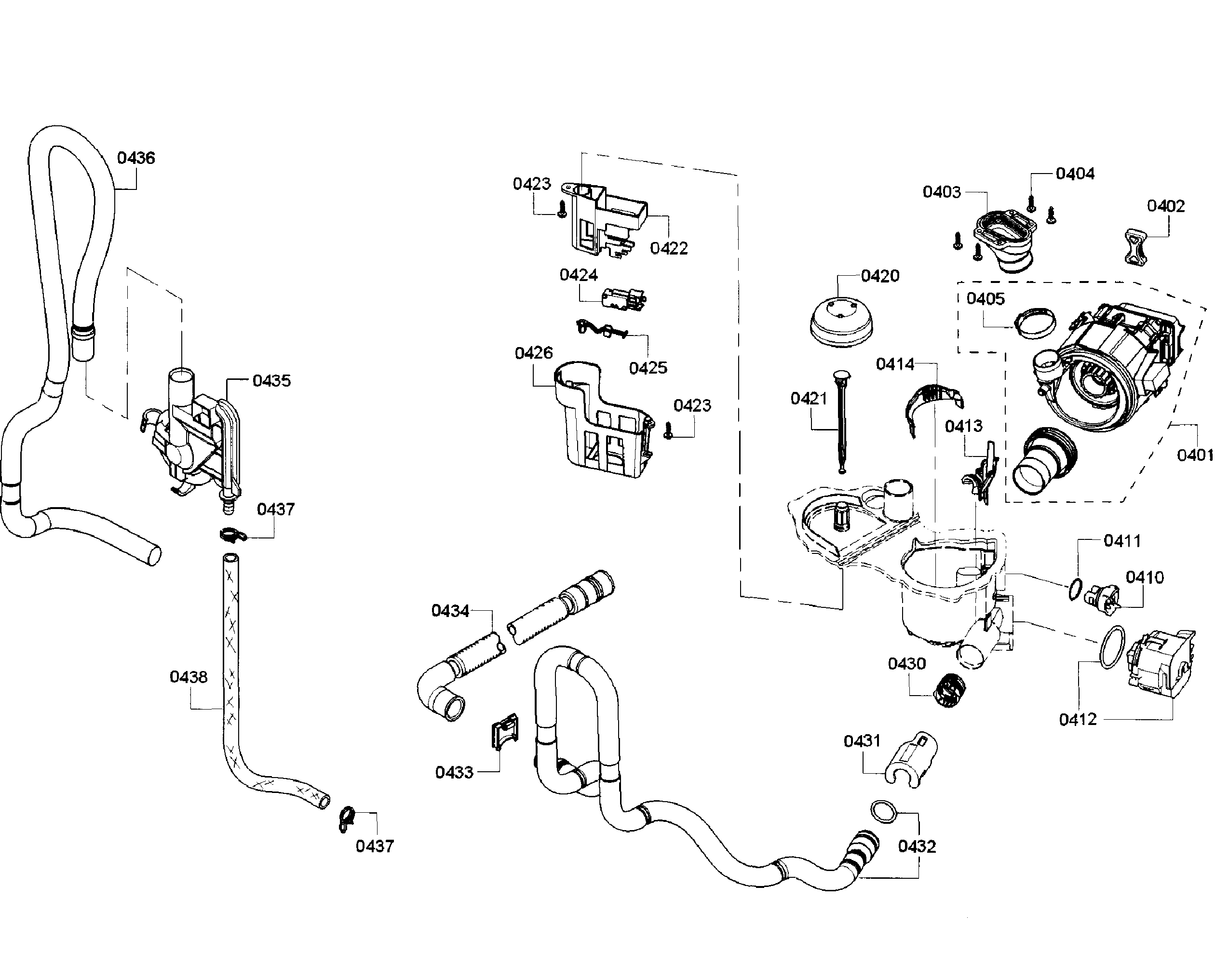 Bosch SHX3AR52UC/10 pump section diagram