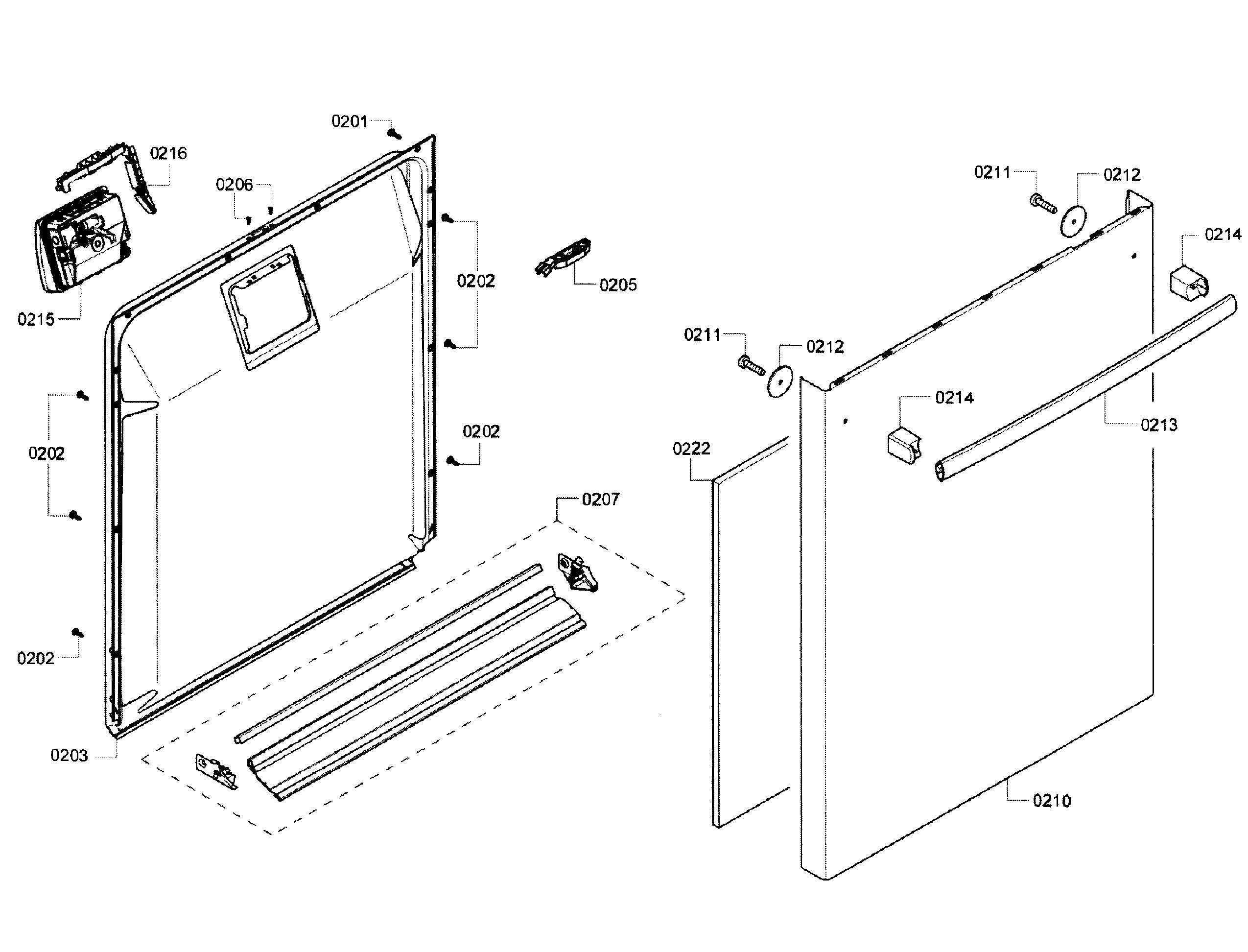 Bosch SHX3AR52UC/14 door section diagram