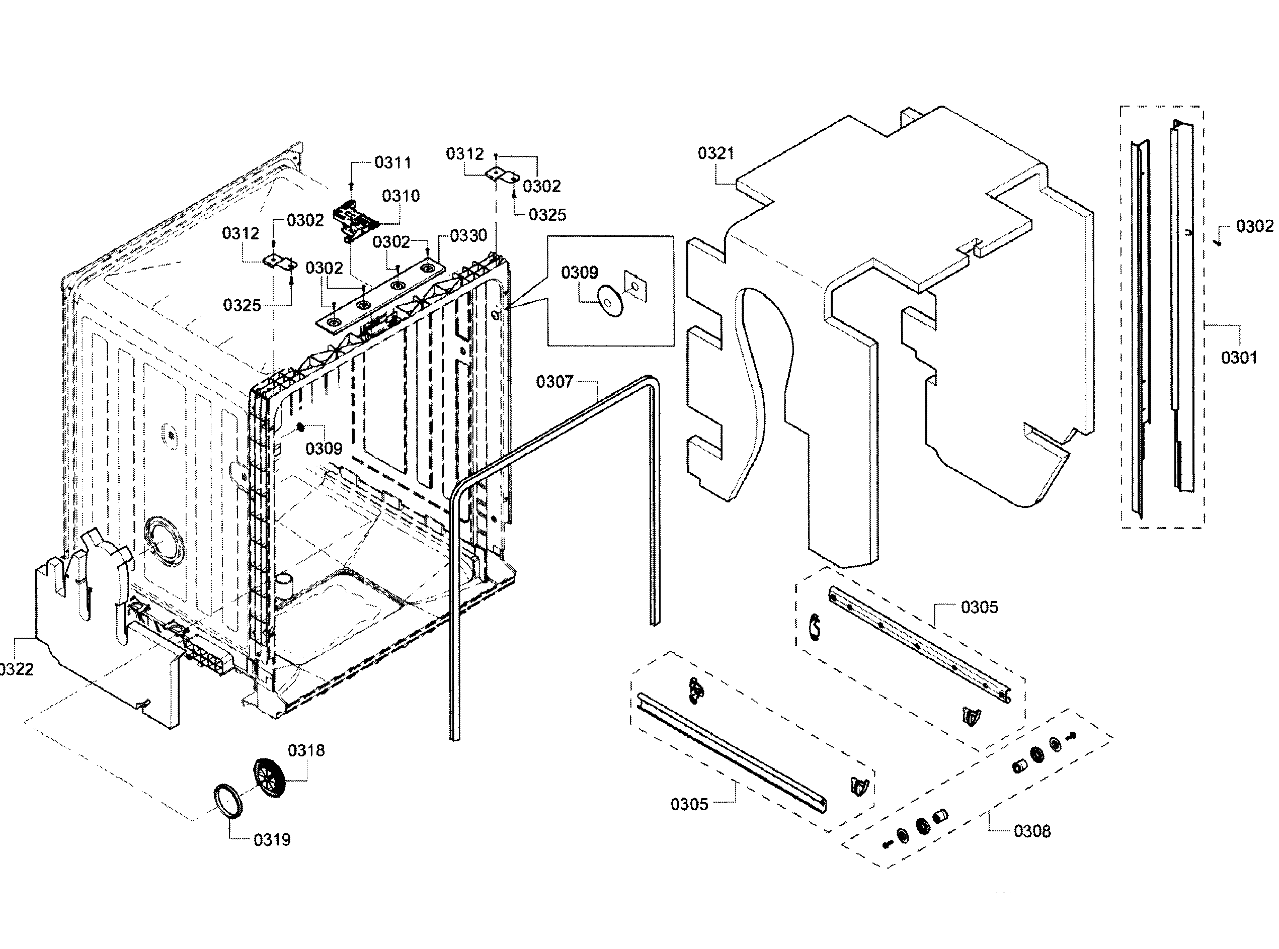 Bosch SHX3AR52UC/14 cabinet diagram