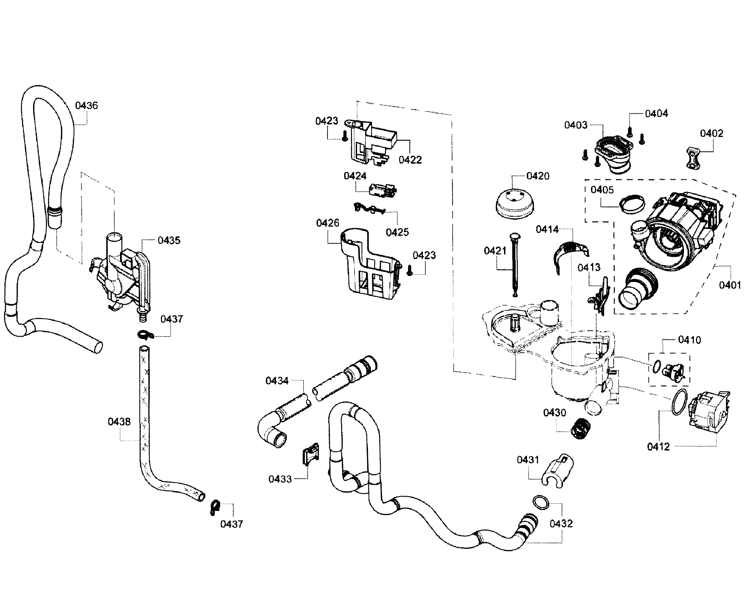 Bosch SHX3AR52UC/14 pump section diagram