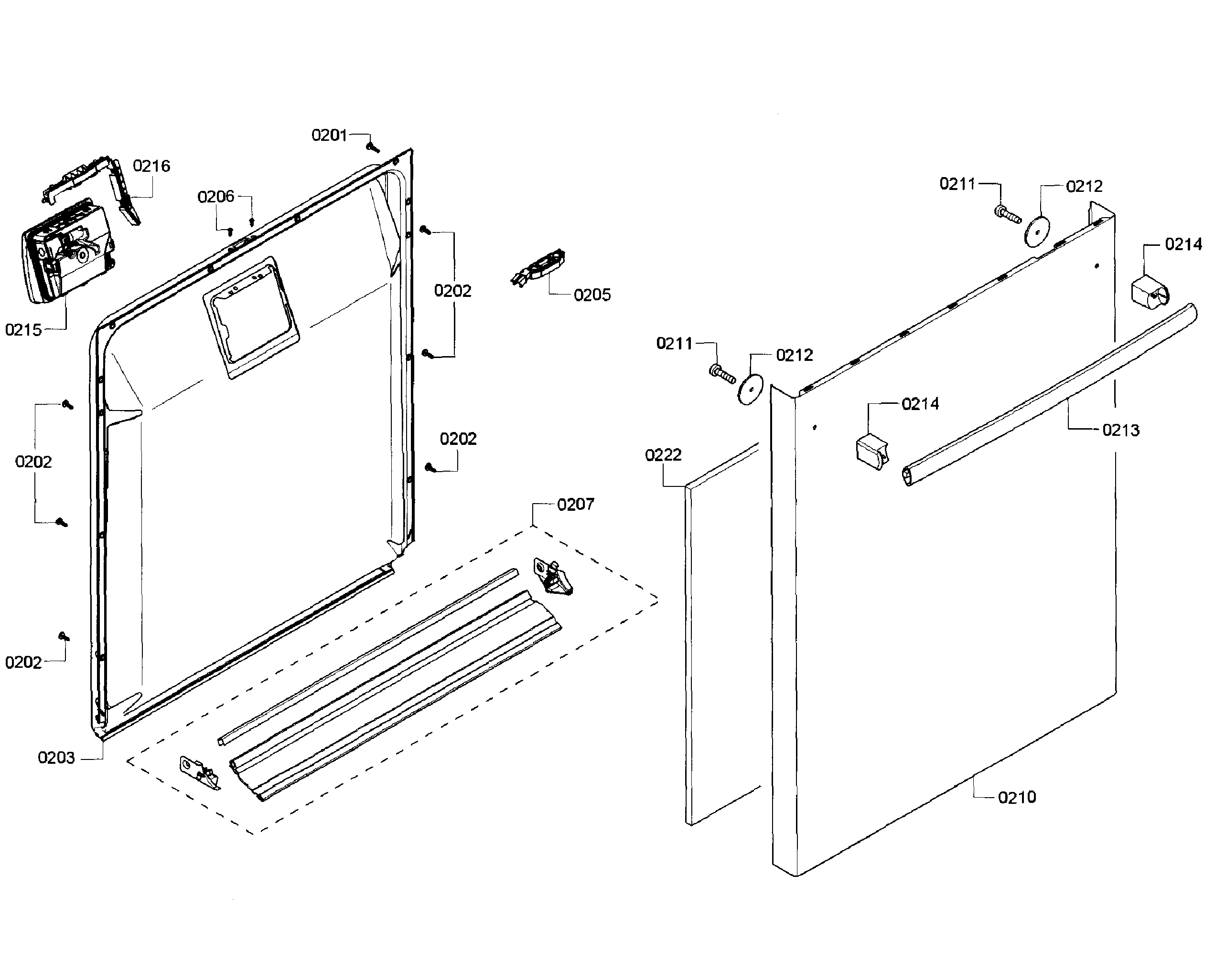 Bosch SHX3AR56UC/21 door section diagram