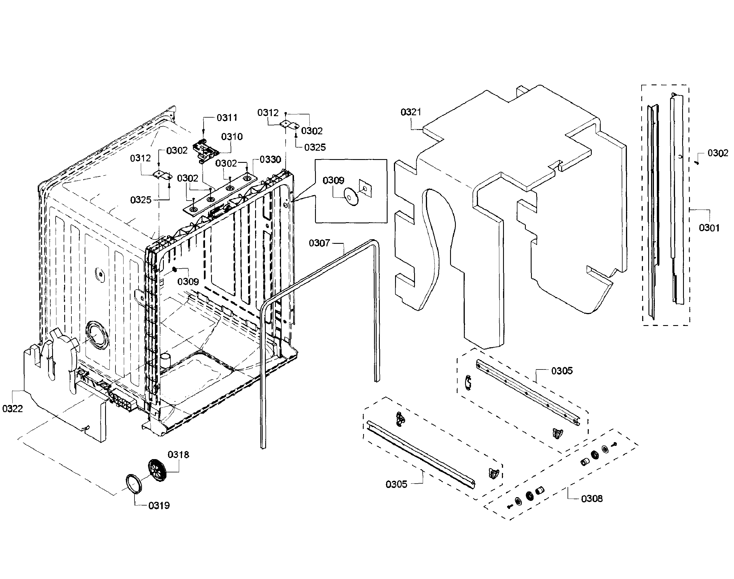 Bosch SHX3AR56UC/21 cabinet diagram