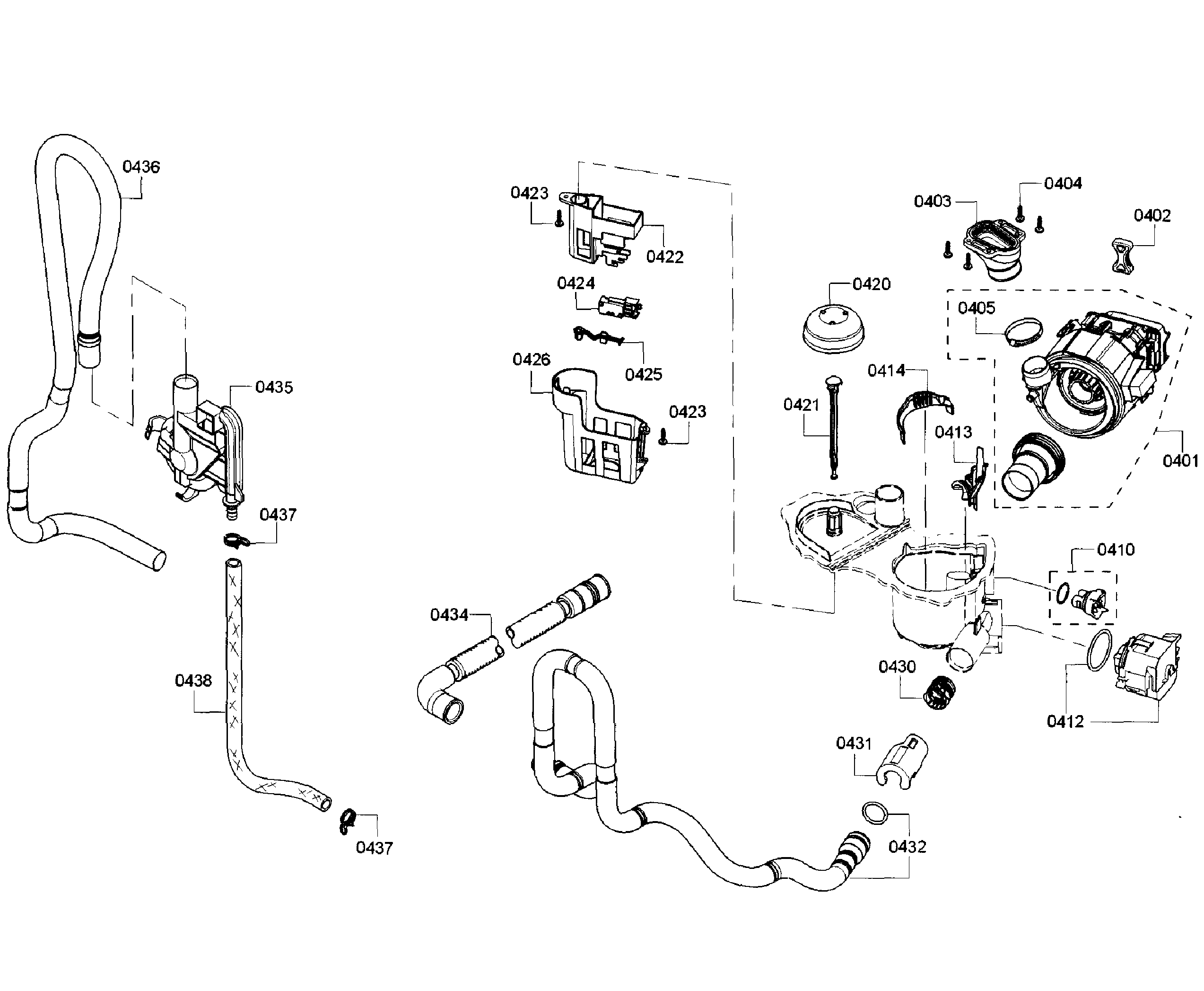 Bosch SHX3AR56UC/21 pump section diagram