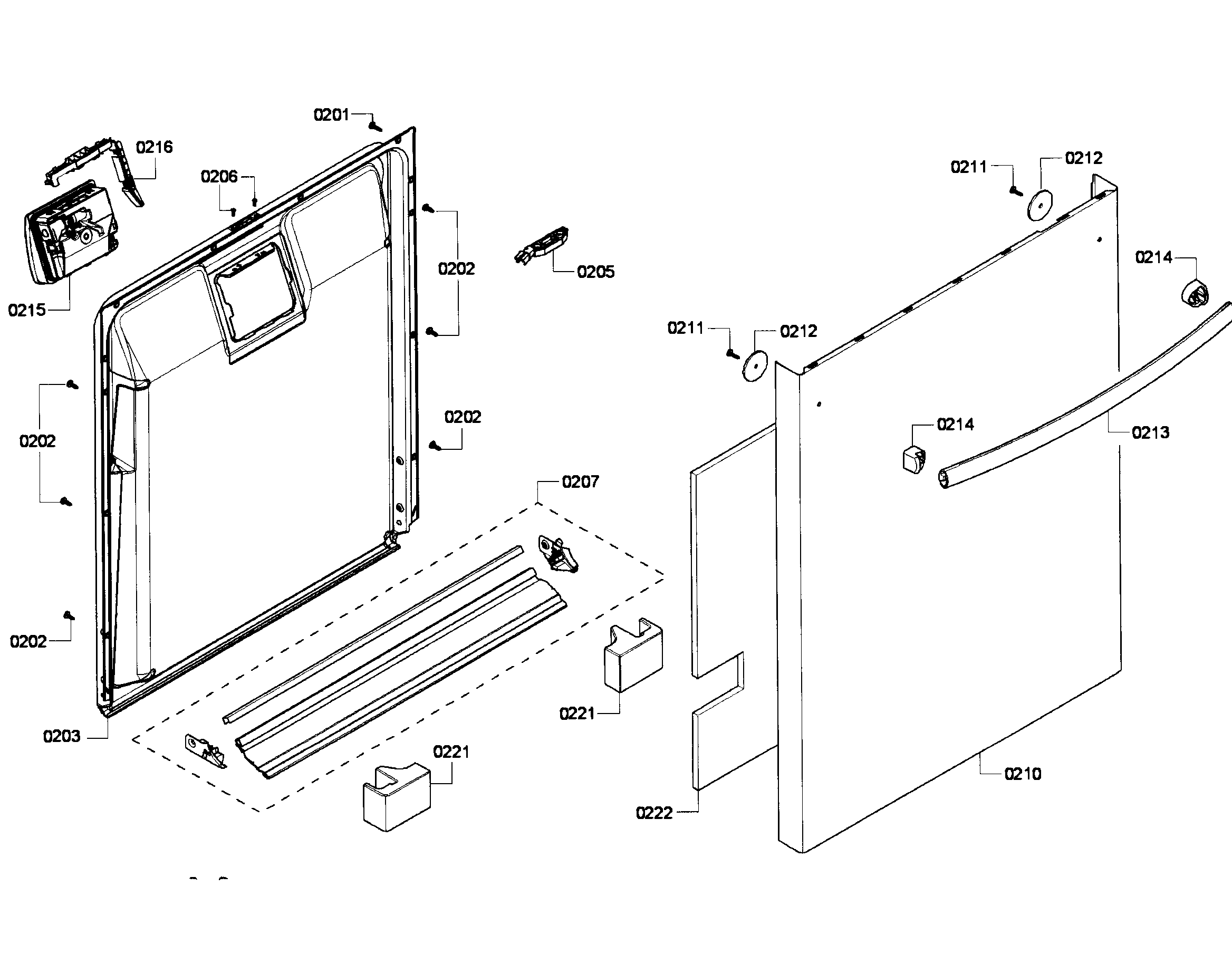 Bosch SHX6AP05UC/04 door section diagram