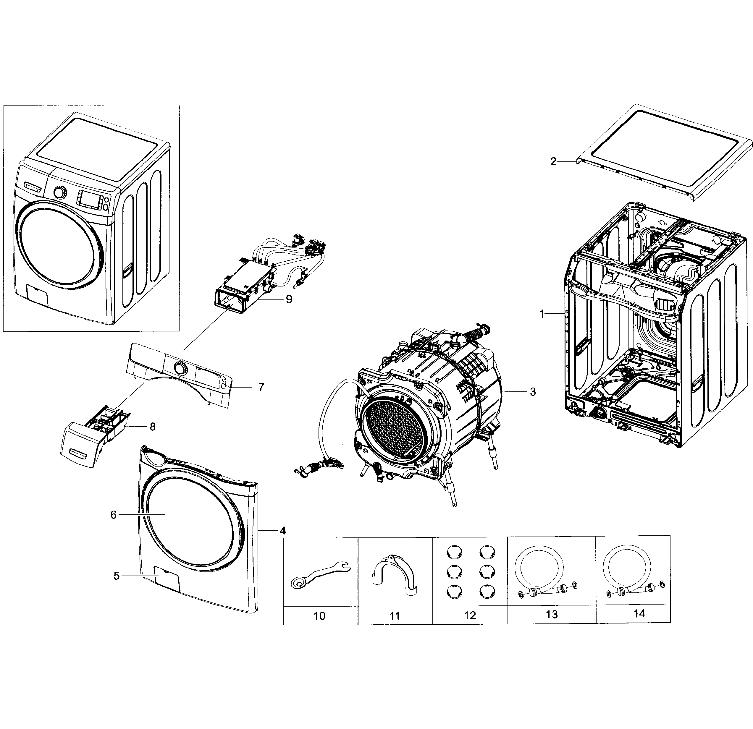 Samsung WF45H6100AP/A2-01 main section diagram