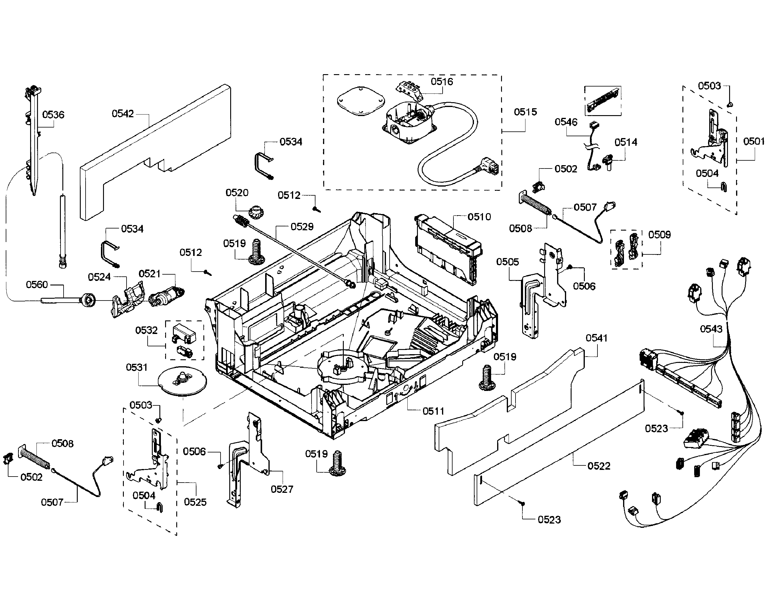 Bosch SHP68T55UC/07 base section diagram