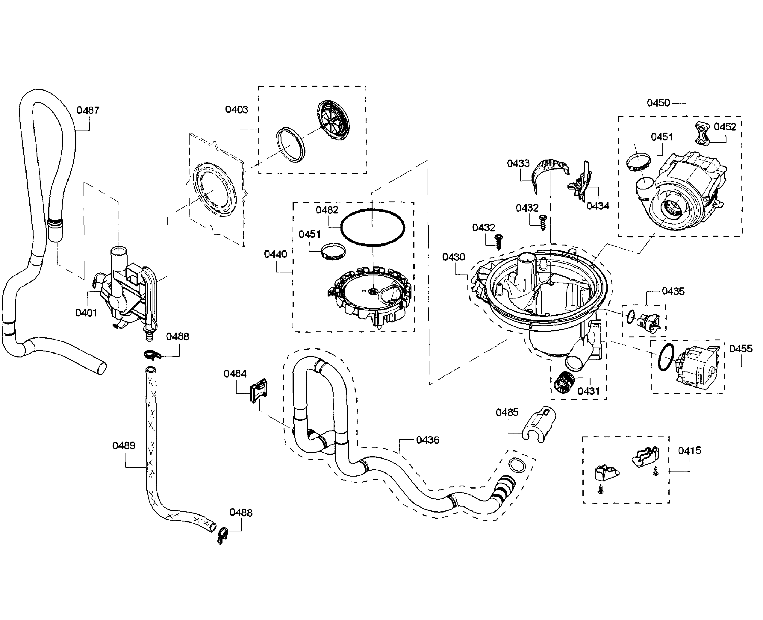 Bosch SHX3AR76UC/22 pump section diagram