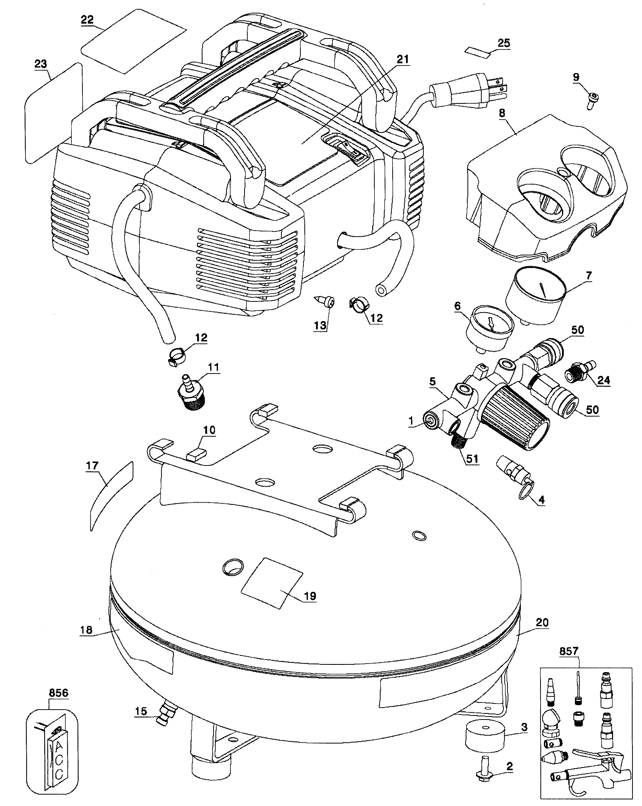 DeWalt C2002 TYPE 3 compressor diagram