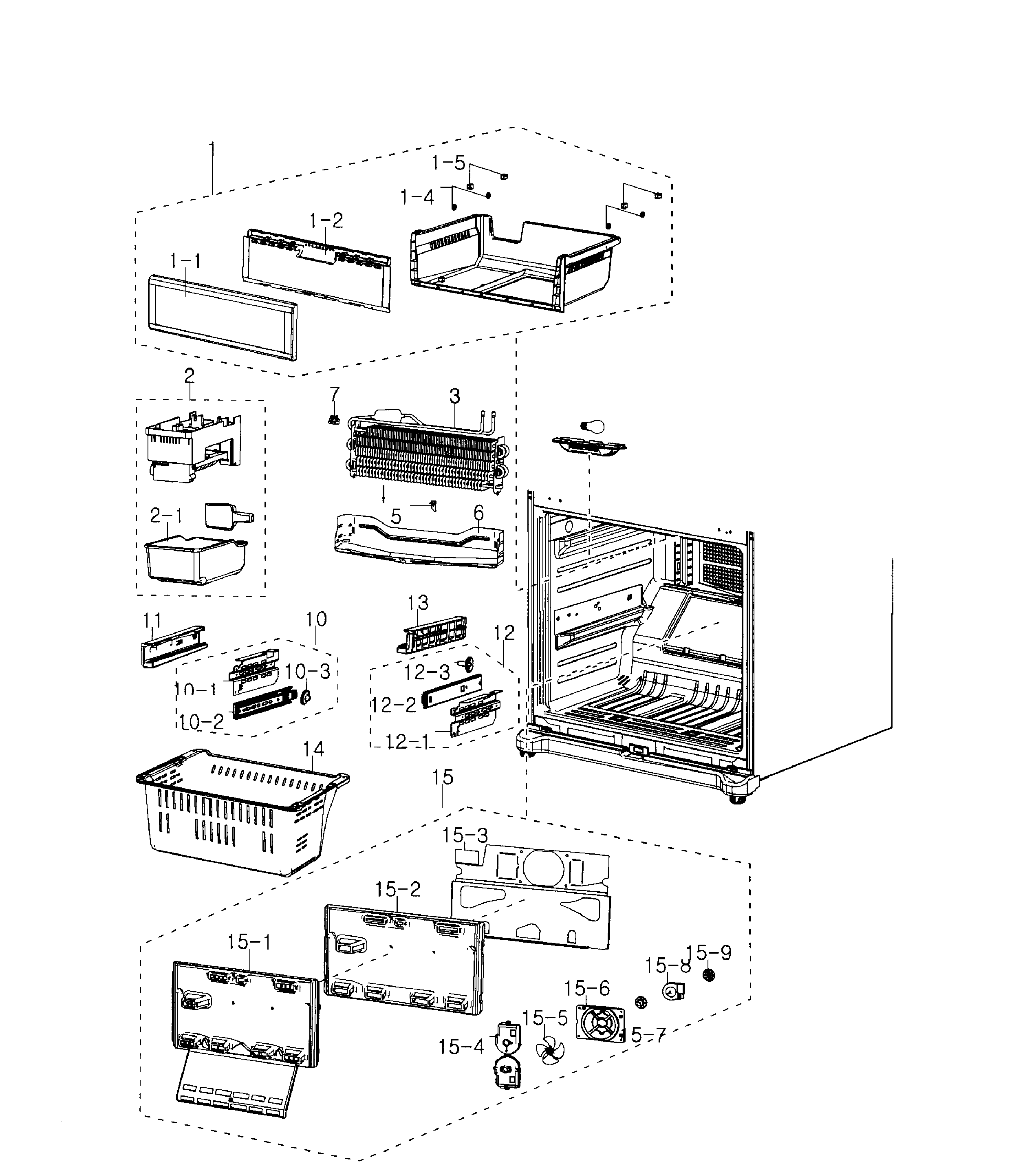 Samsung RB217ABPN/XAA-00 freezer diagram