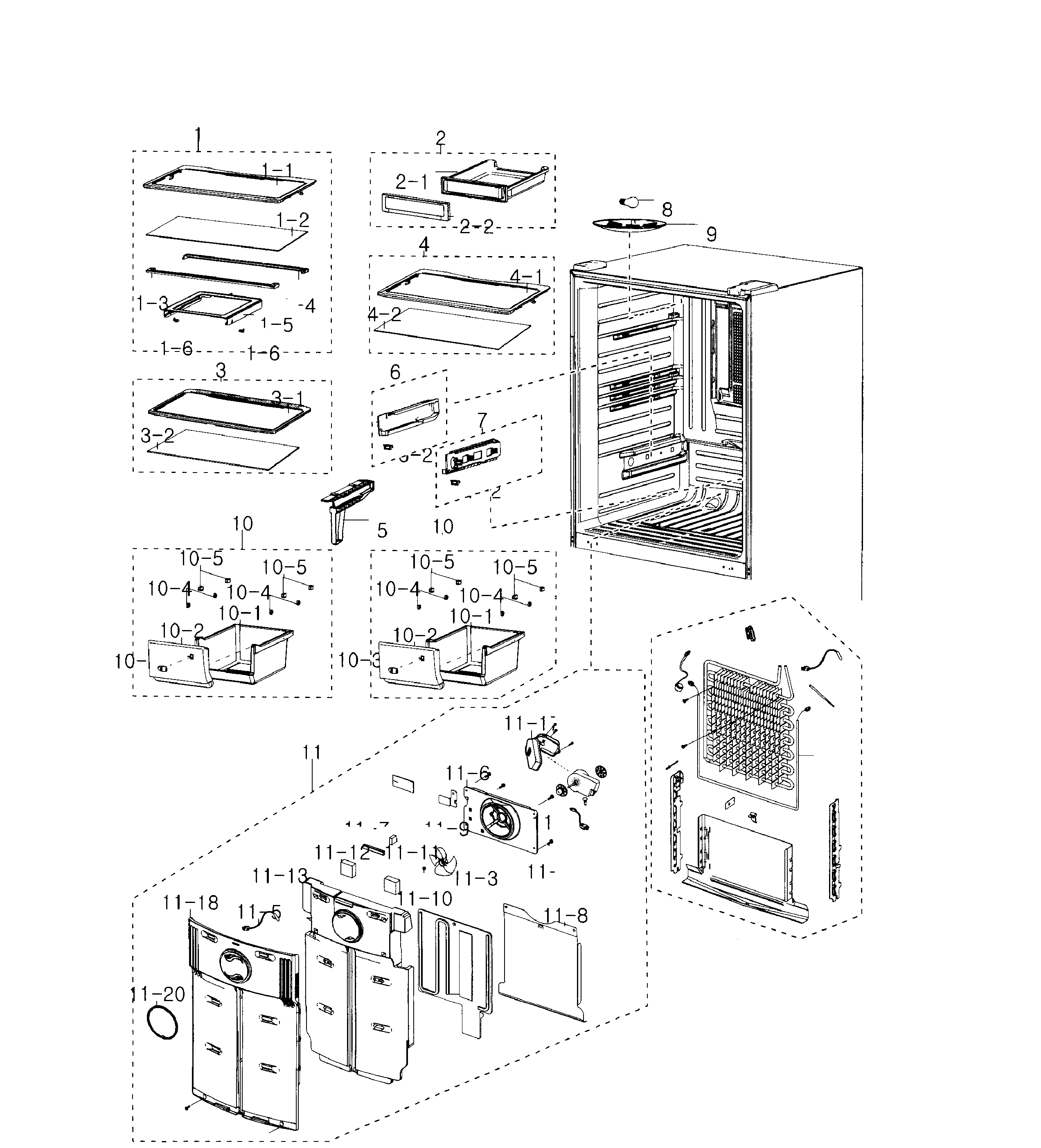 Samsung RB217ABPN/XAA-00 fridge diagram