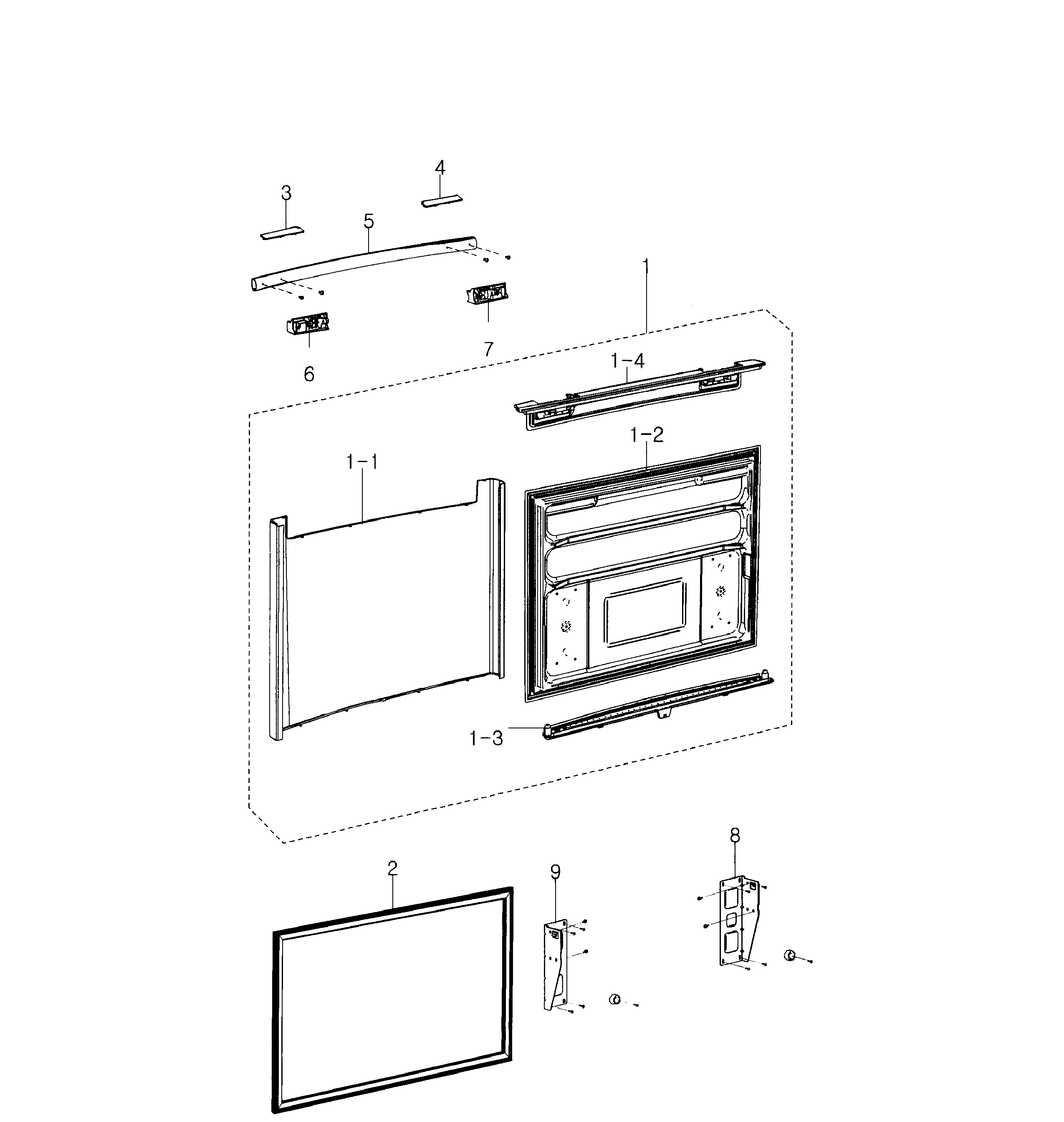 Samsung RB217ABPN/XAA-00 freezer door diagram
