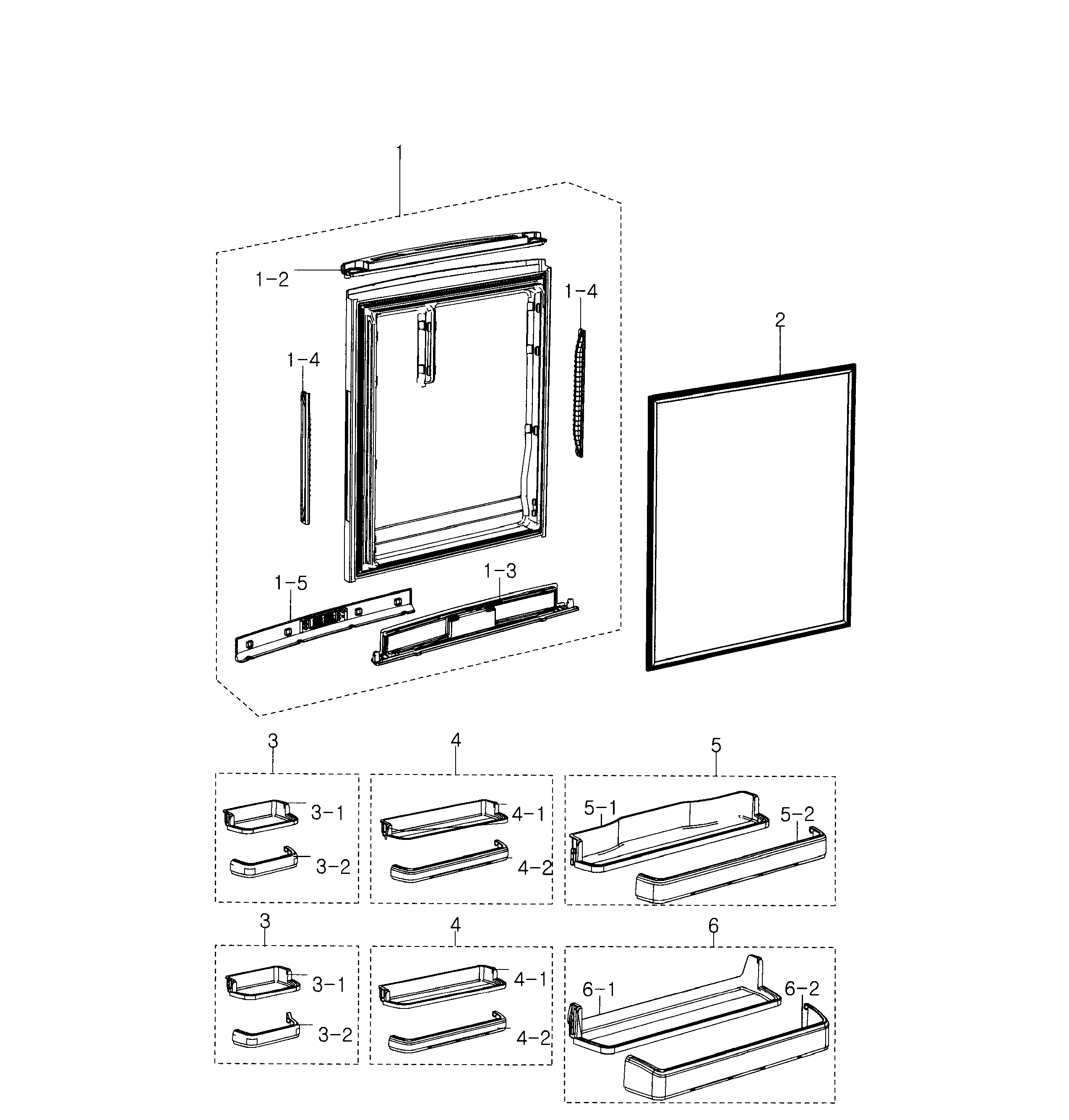 Samsung RB217ABPN/XAA-00 fridge door diagram