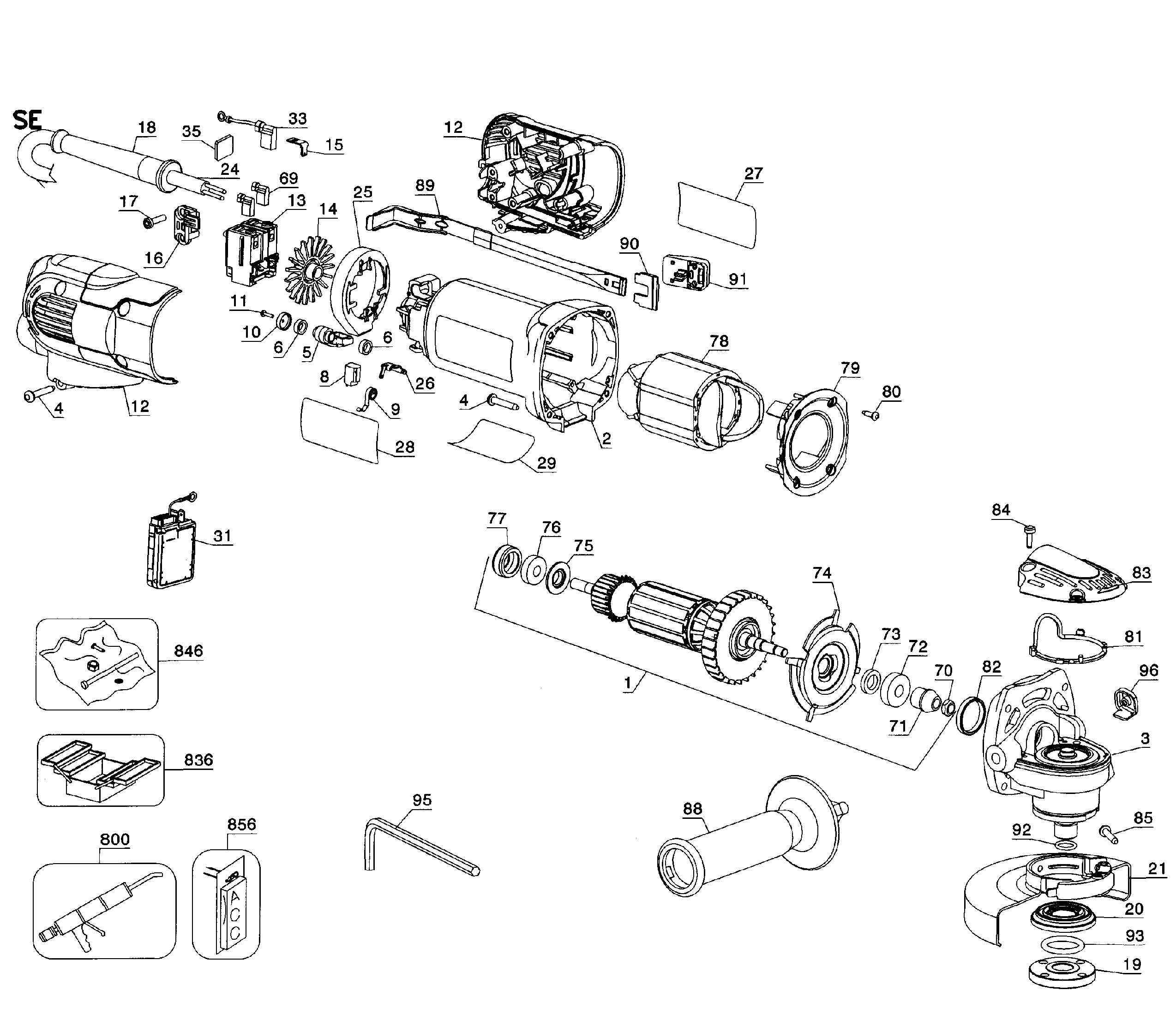 DeWalt D28131 TYPE 2 angle grinder diagram