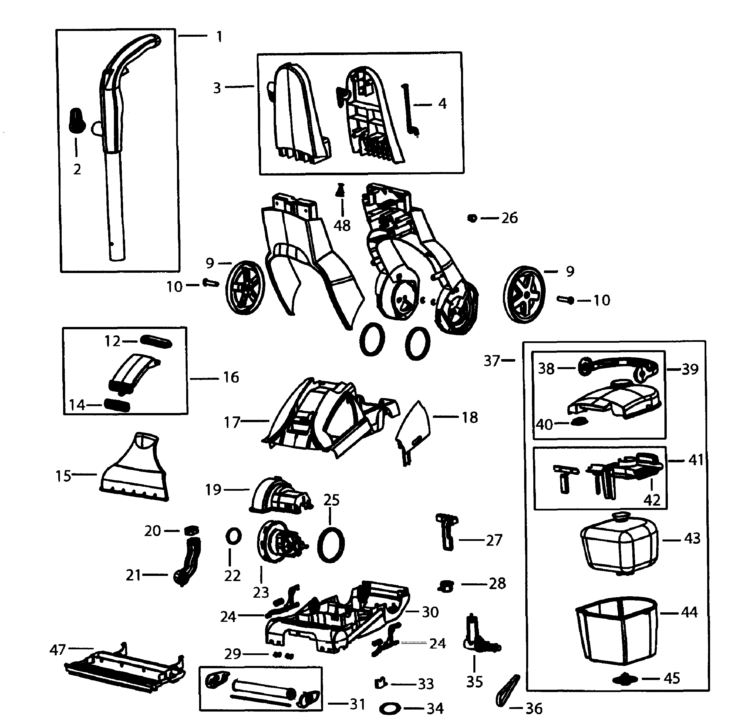 Bissell 1622 carpet cleaner diagram