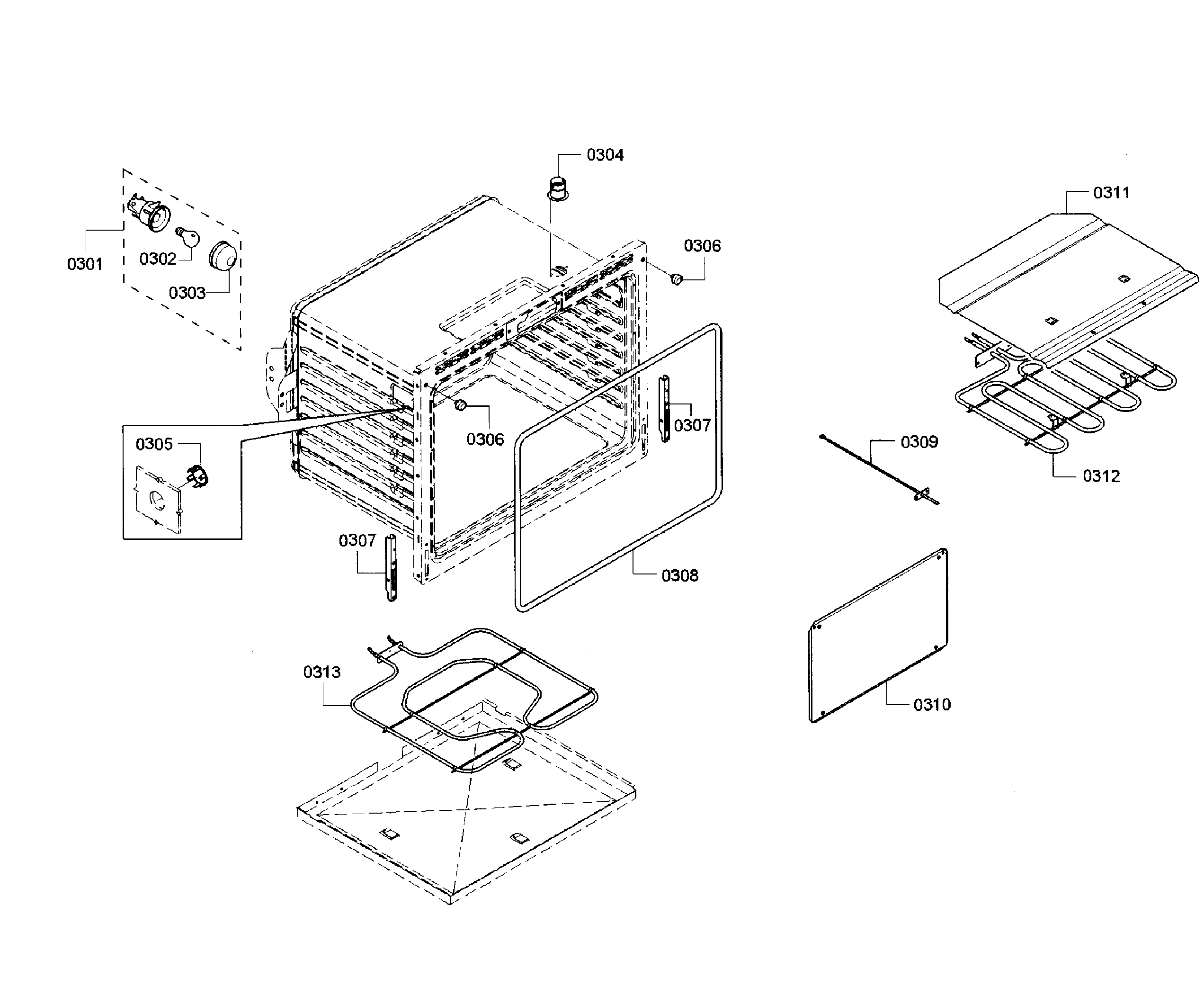 Bosch HBL5351UC/02 oven section diagram