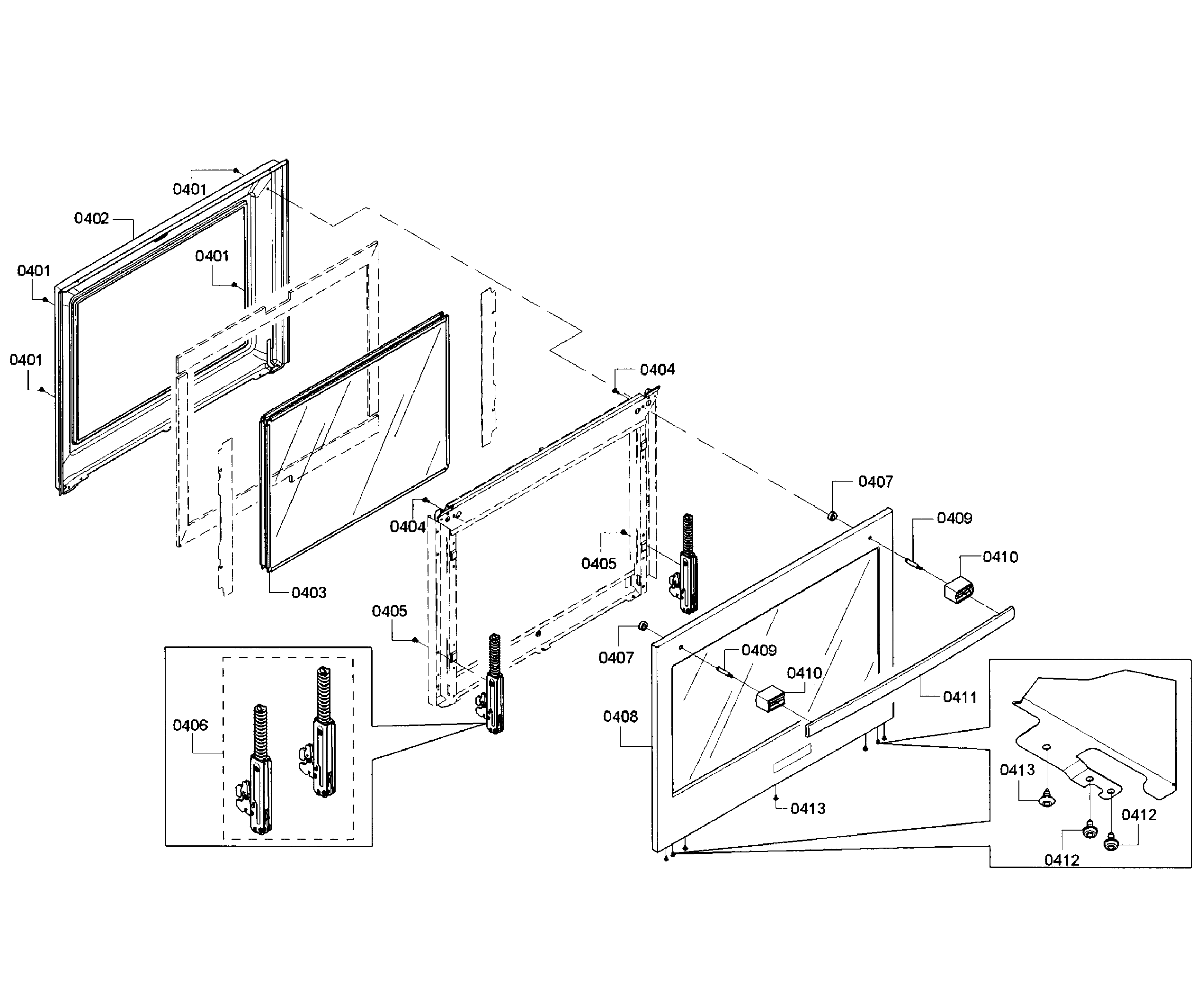 Bosch HBL5351UC/02 door section diagram