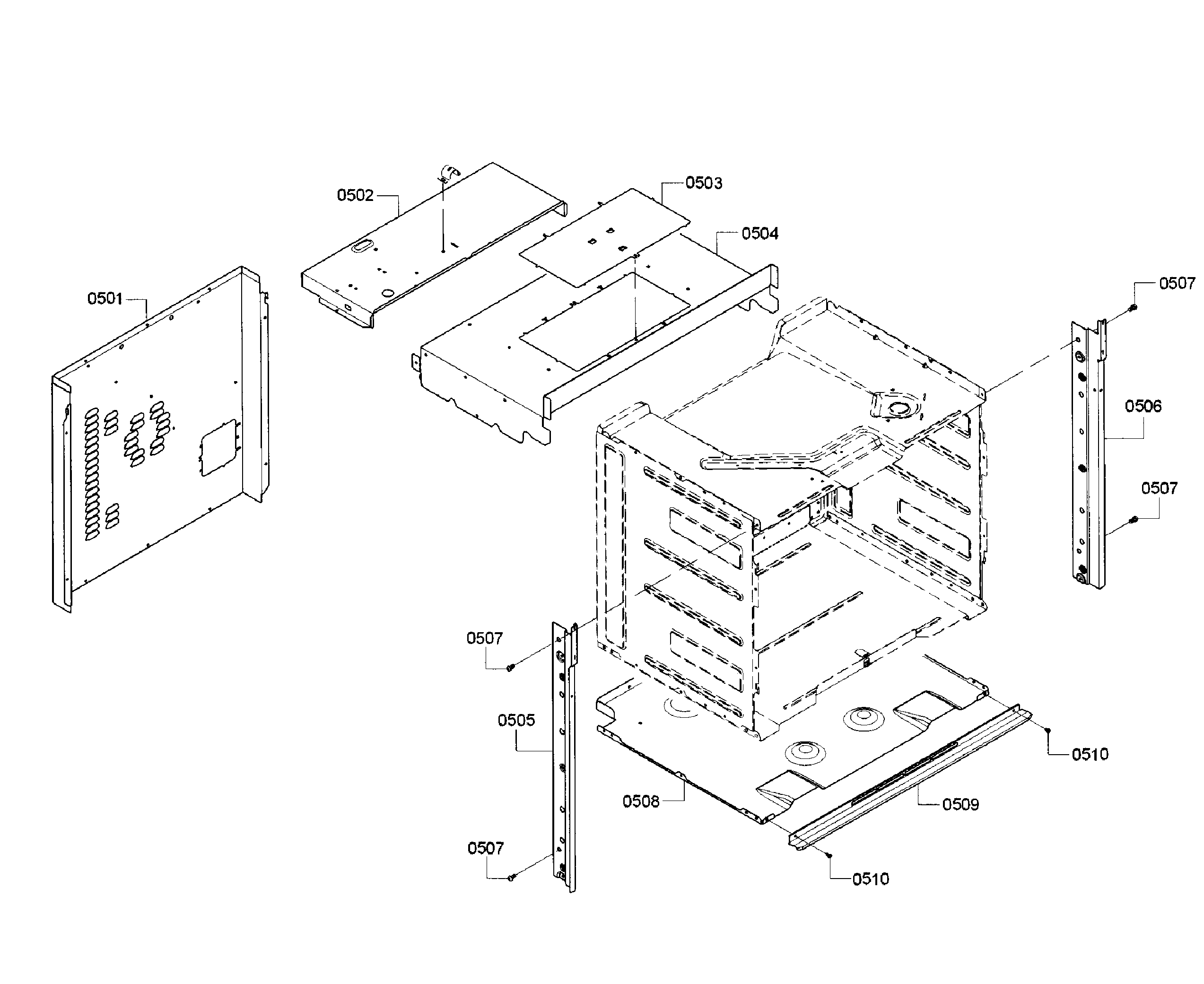 Bosch HBL5351UC/02 cabinet diagram