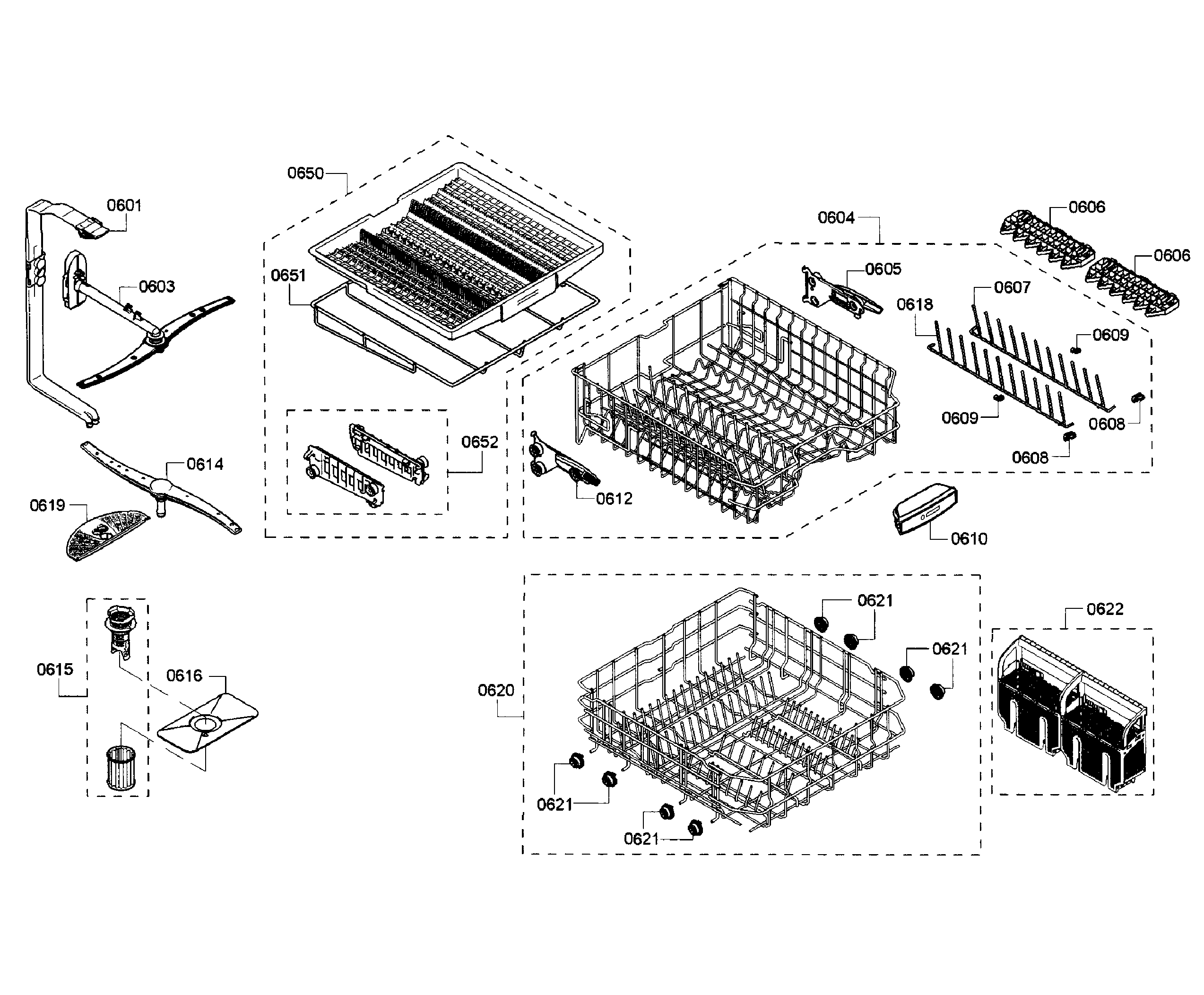 Bosch SHP65TL2UC/01 racks section diagram