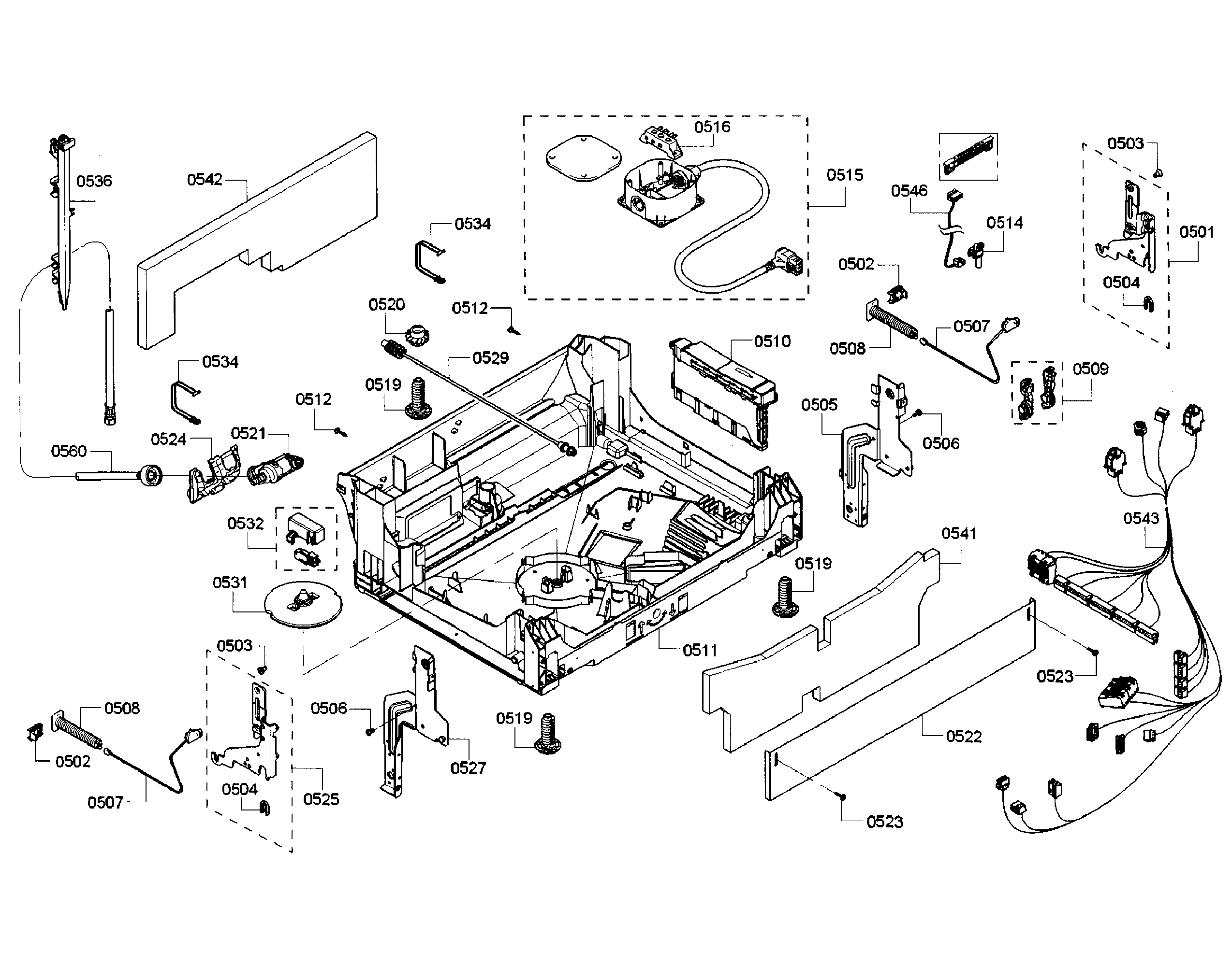 Bosch SHP65TL6UC/07 base section diagram
