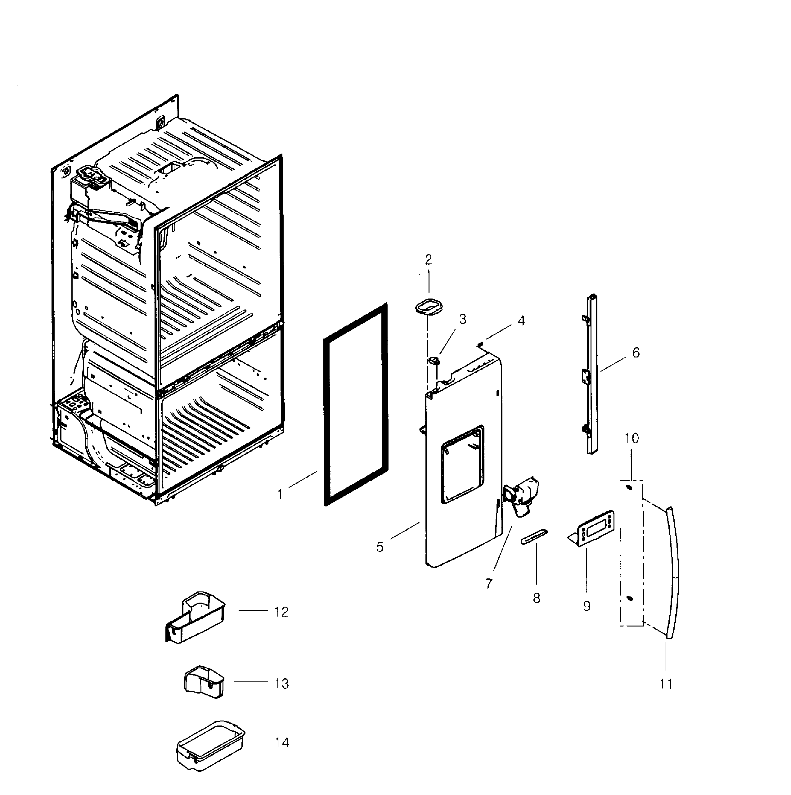 Samsung RF268ABBP/XAA-00 left door diagram