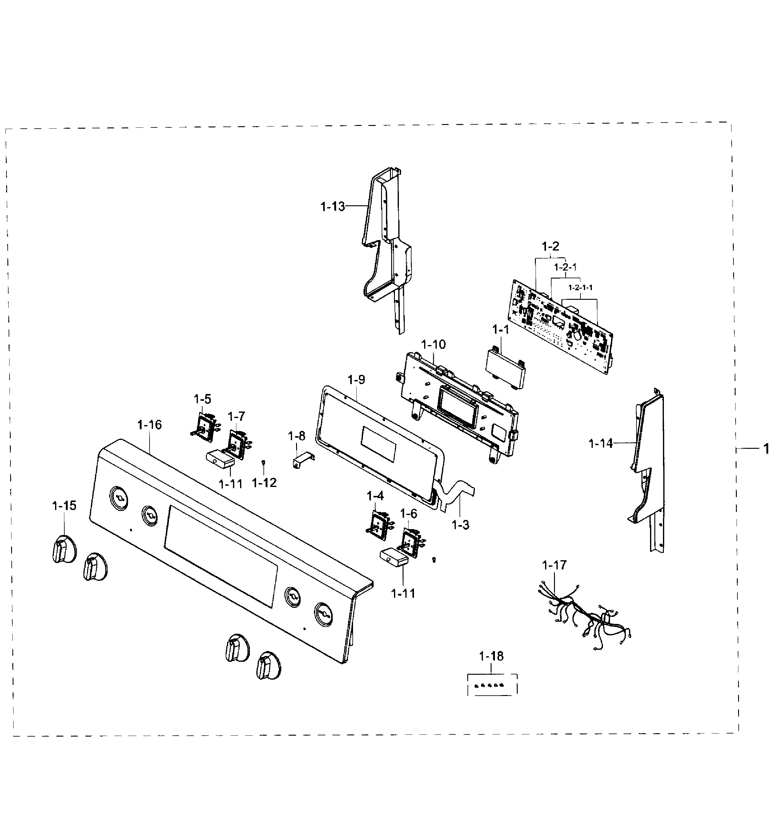 Samsung NE59J7650WS/AA-02 control panel diagram