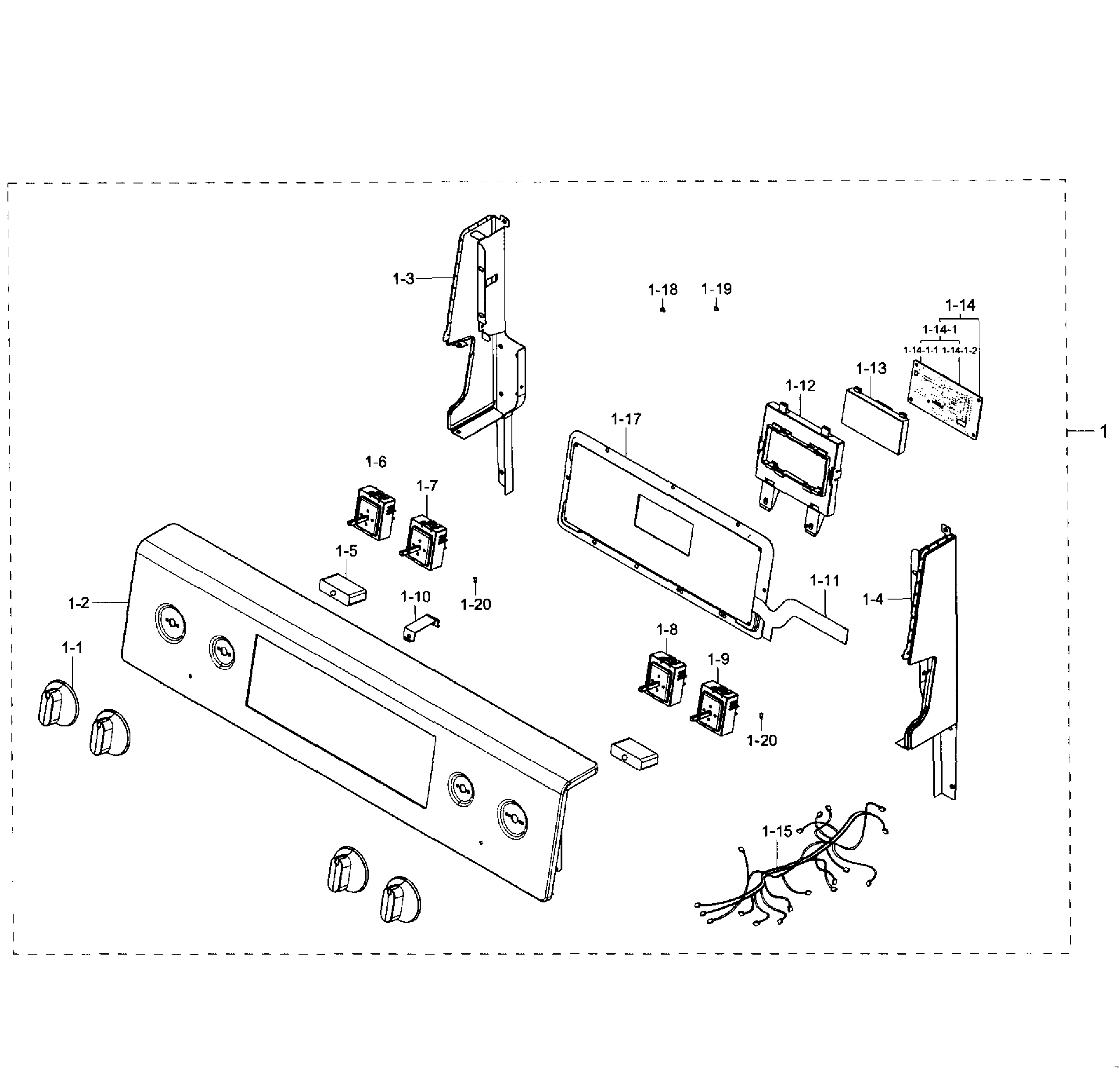 Samsung NE59J7750WS/AA-02 control panel diagram