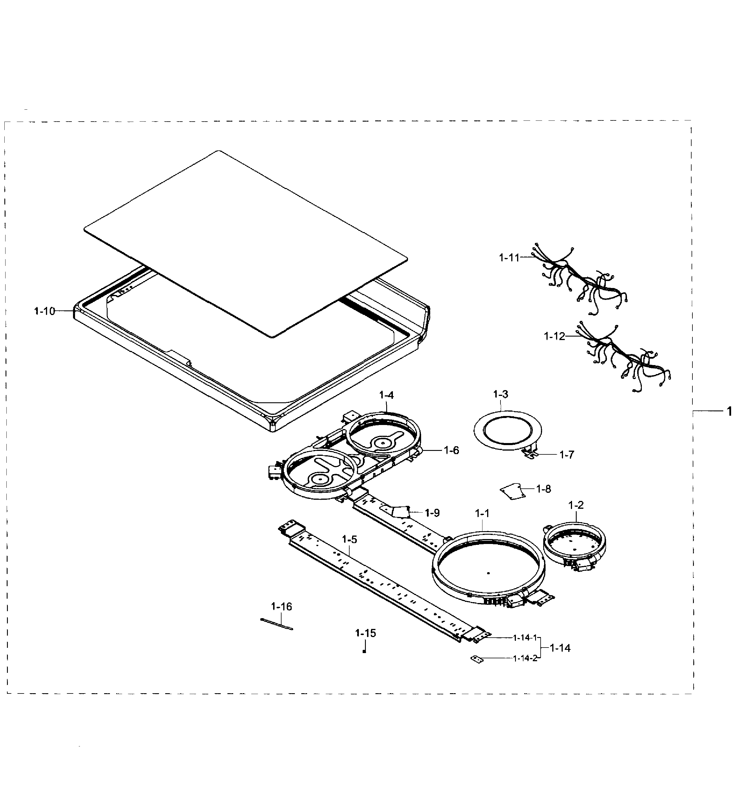 Samsung NE59J7750WS/AA-02 cooktop section diagram