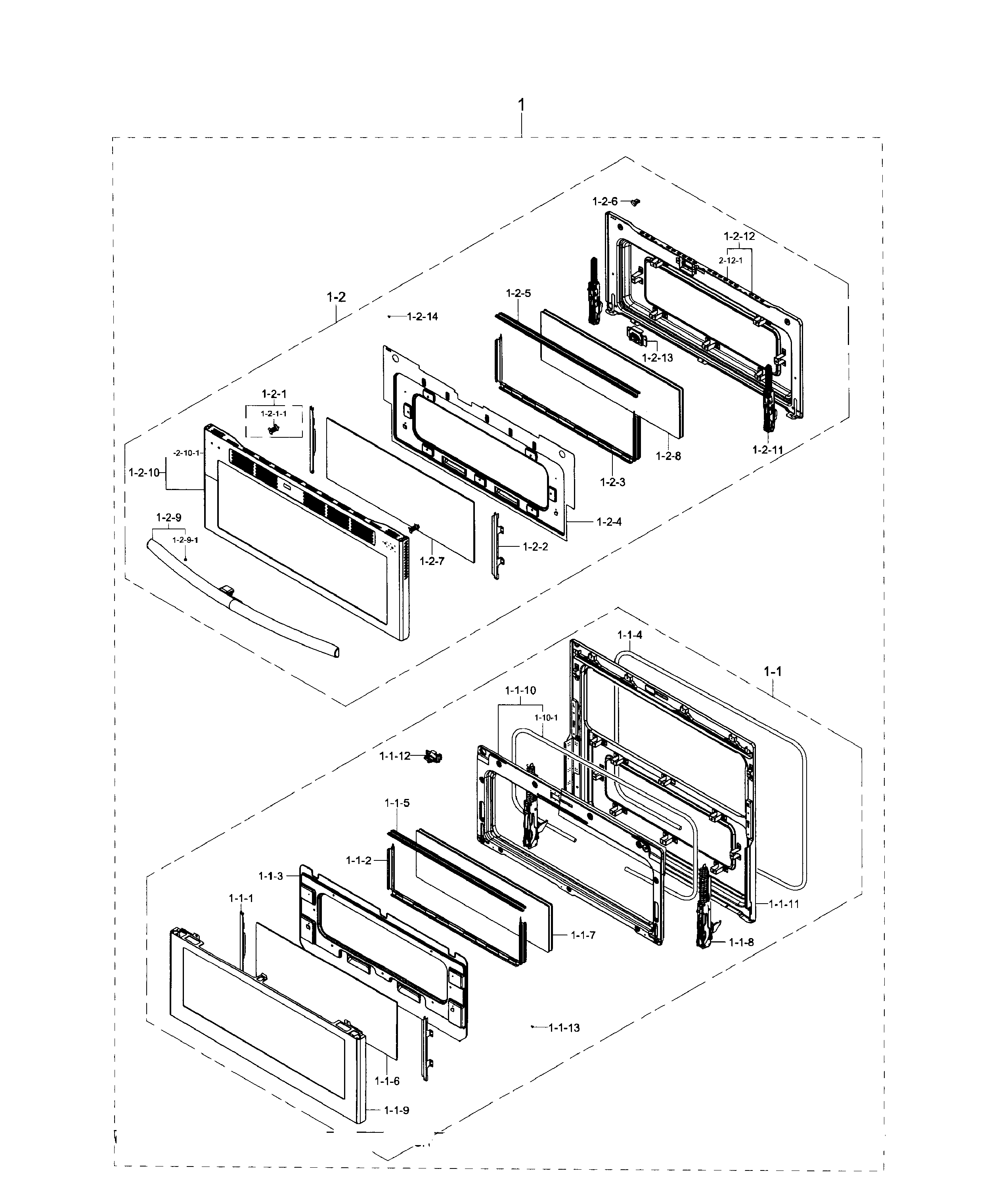 Samsung NE59J7850WG/AA-01 door section diagram