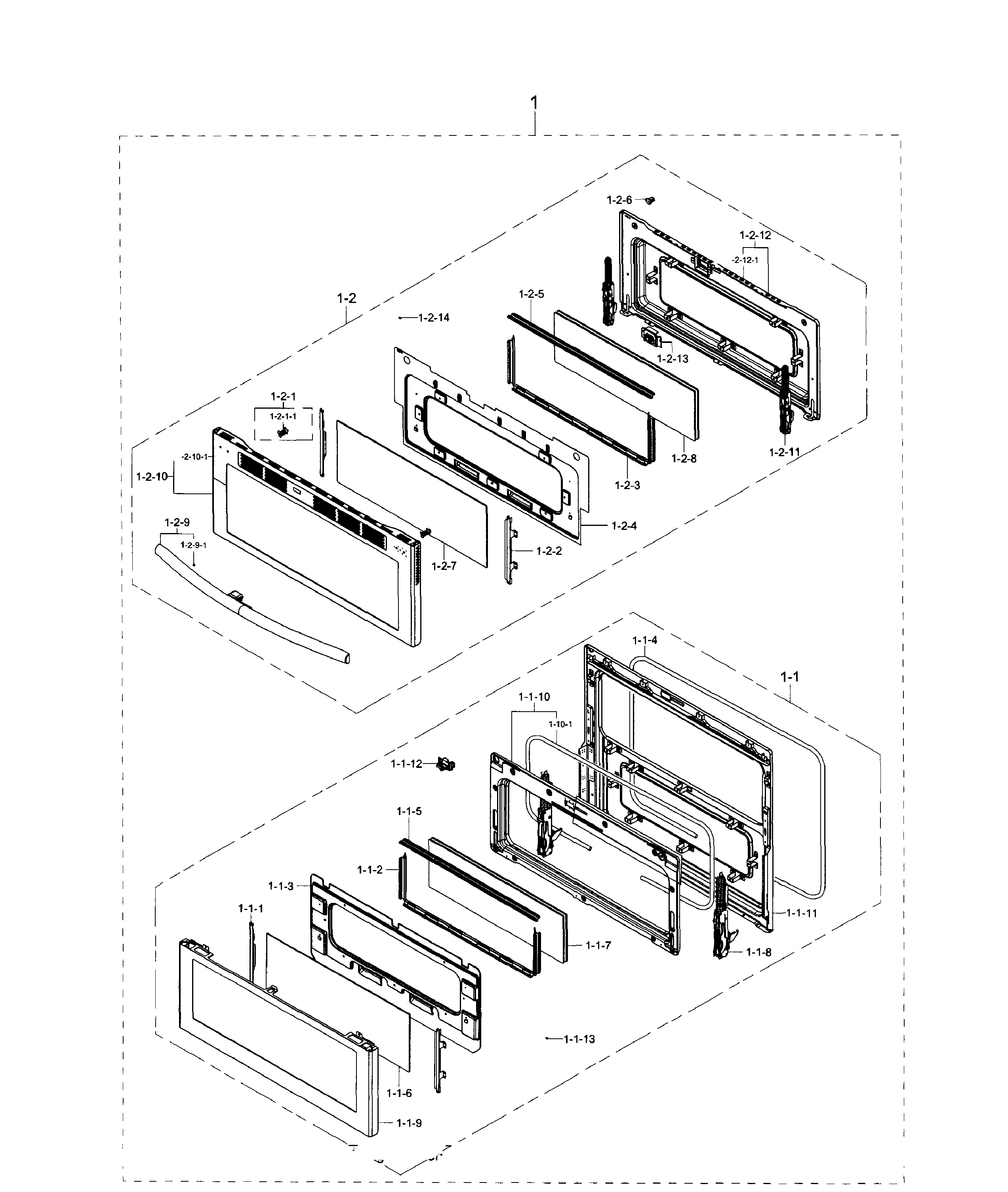 Samsung NE59J7850WG/AA-02 door section diagram