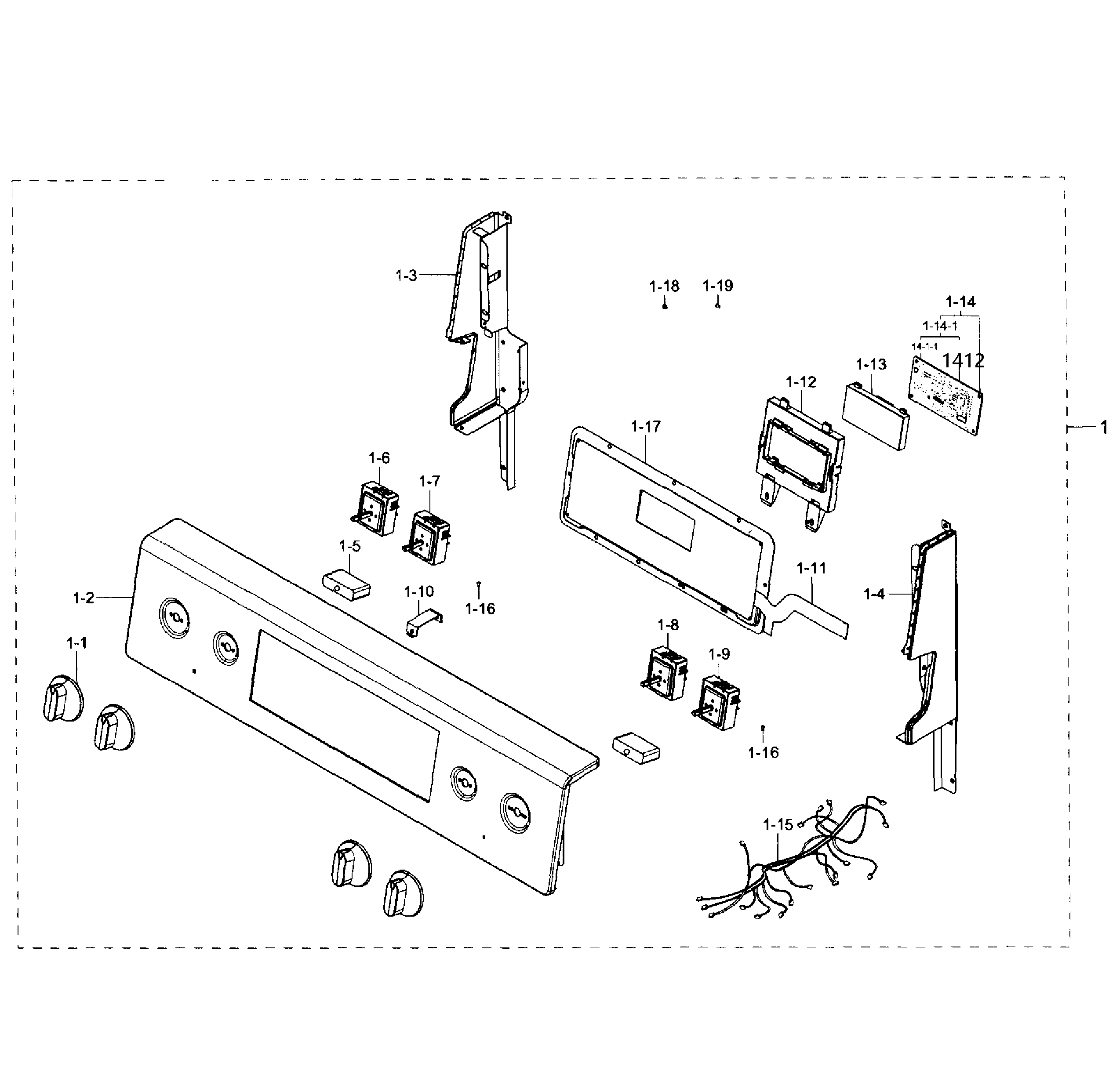 Samsung NE59J7850WG/AA-02 control panel diagram