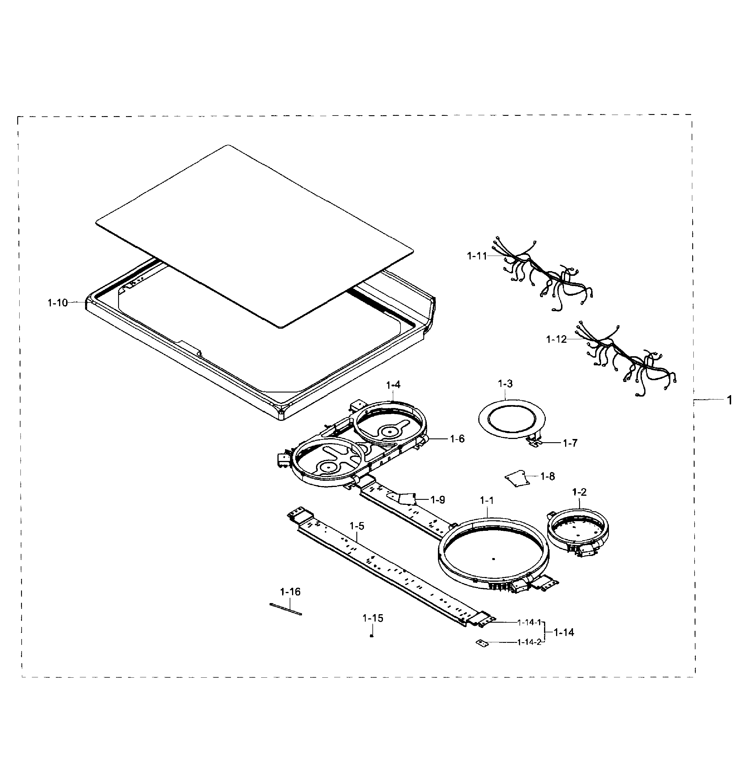 Samsung NE59J7850WG/AA-02 cooktop section diagram