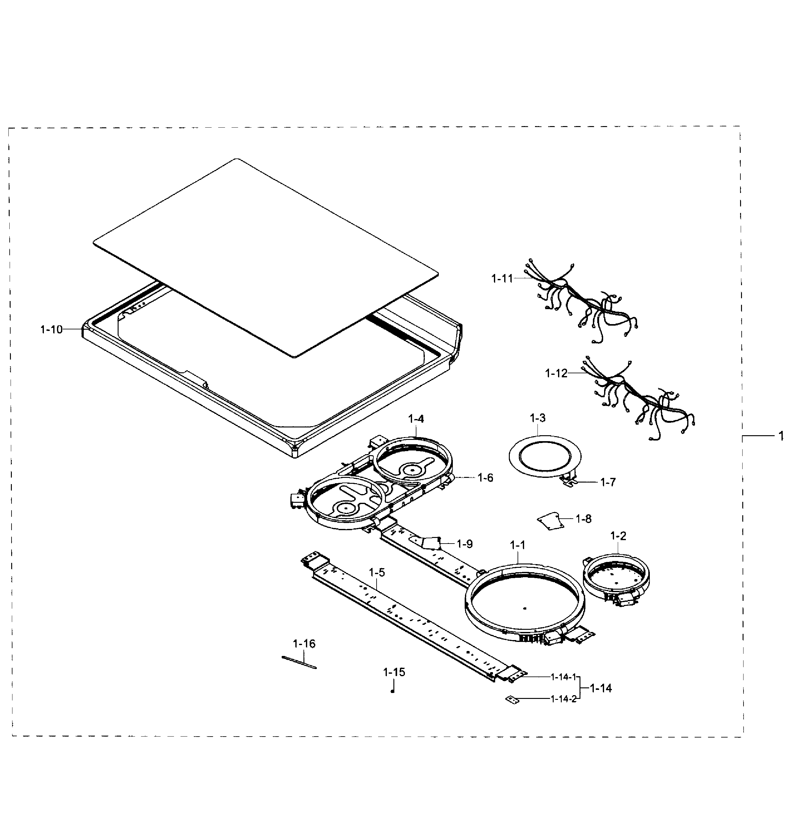 Samsung NE59J7850WS/AA-02 cooktop section diagram