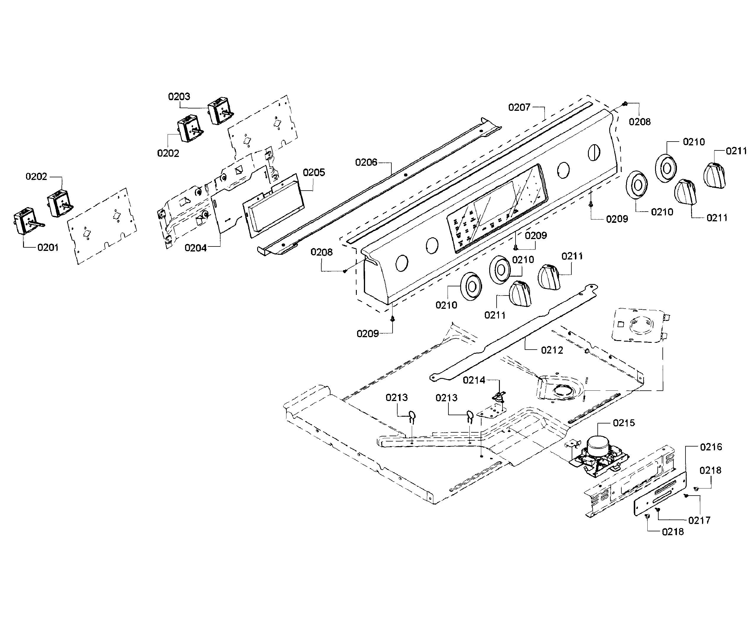 Bosch HEI8054U/02 control panel diagram