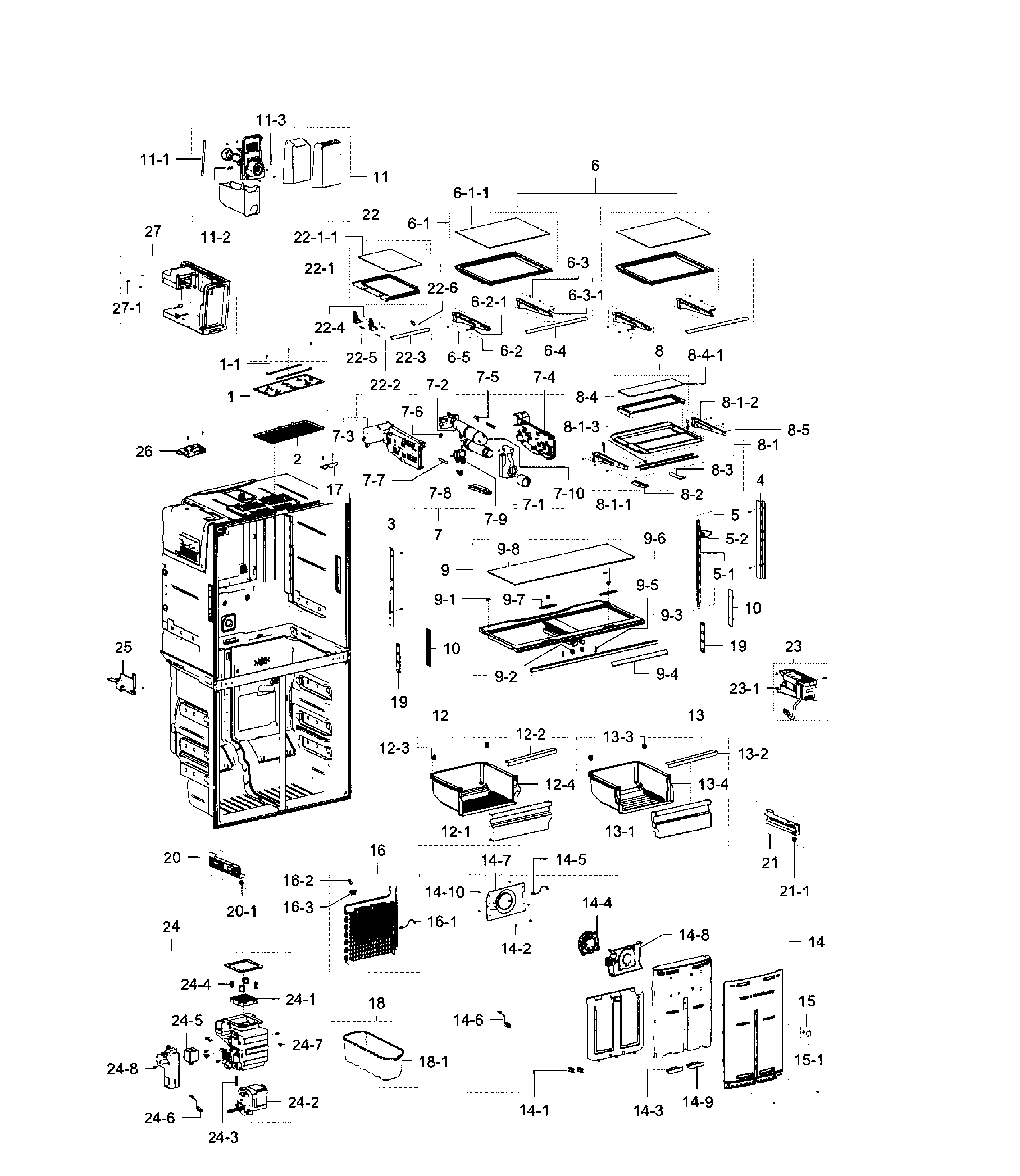 Samsung RF23J9011SR/AA-06 fridge / icemaker diagram