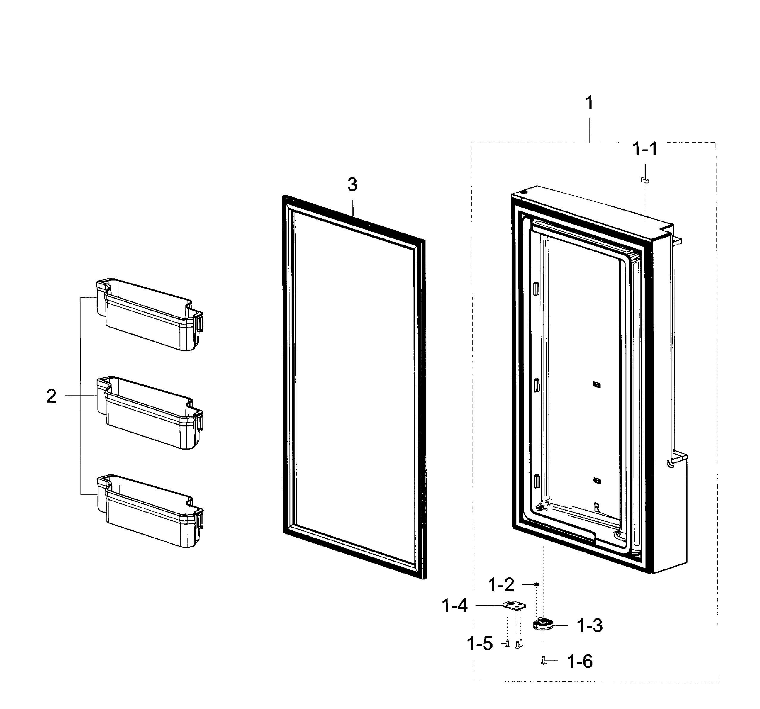 Samsung RF23J9011SR/AA-06 freezer door r diagram