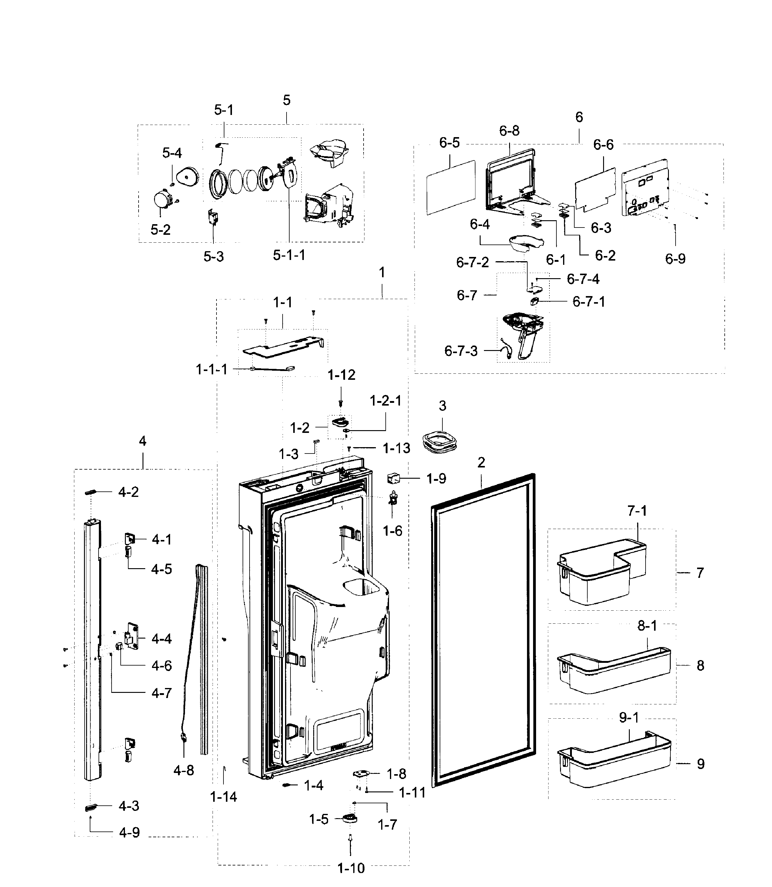 Samsung RF23J9011SR/AA-06 fridge door l diagram