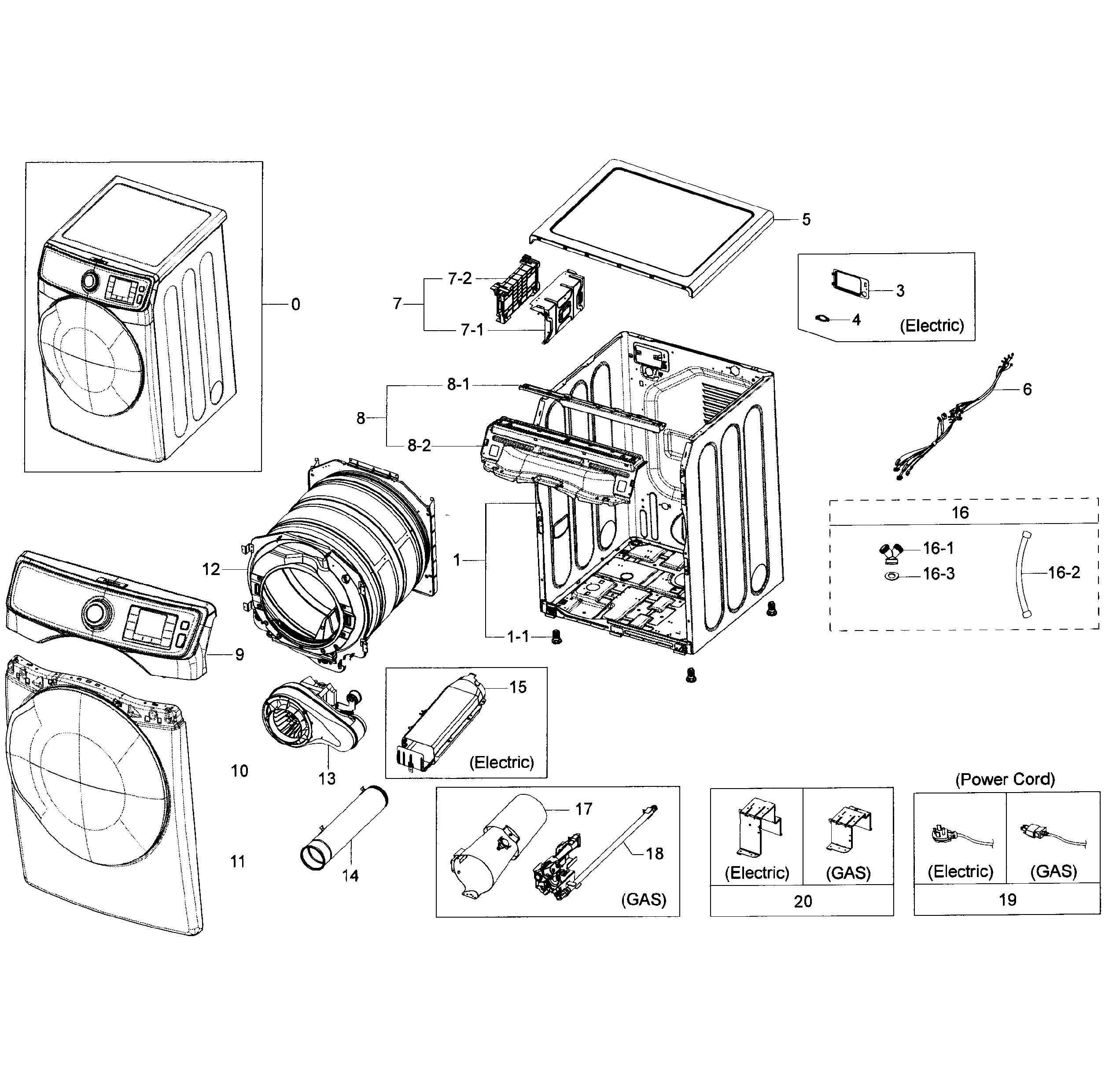 Samsung DV50K7500GV/A3-00 main asy diagram