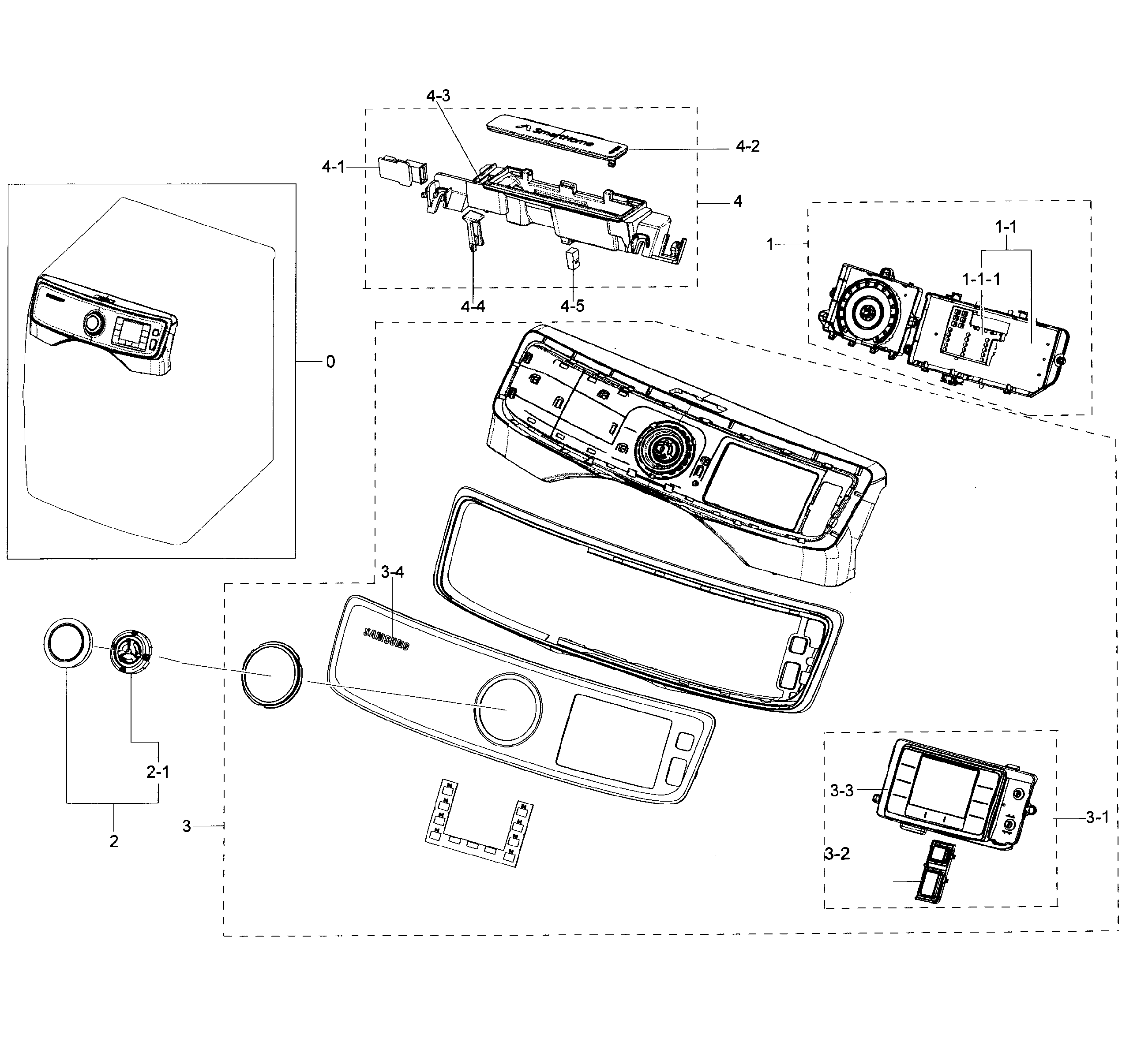 Samsung DV50K7500GV/A3-00 control panel diagram