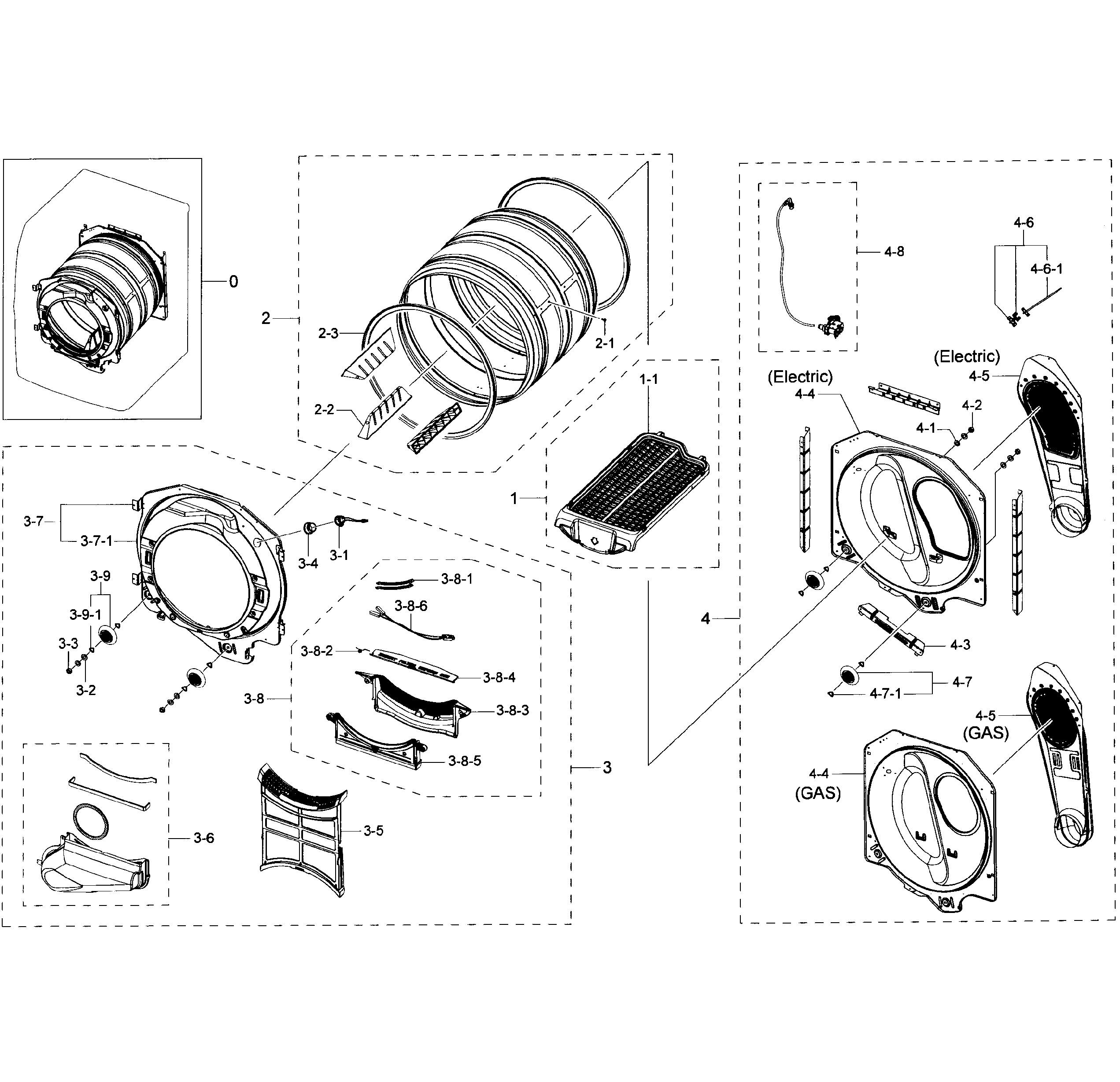 Samsung DV50K7500GV/A3-00 drum diagram
