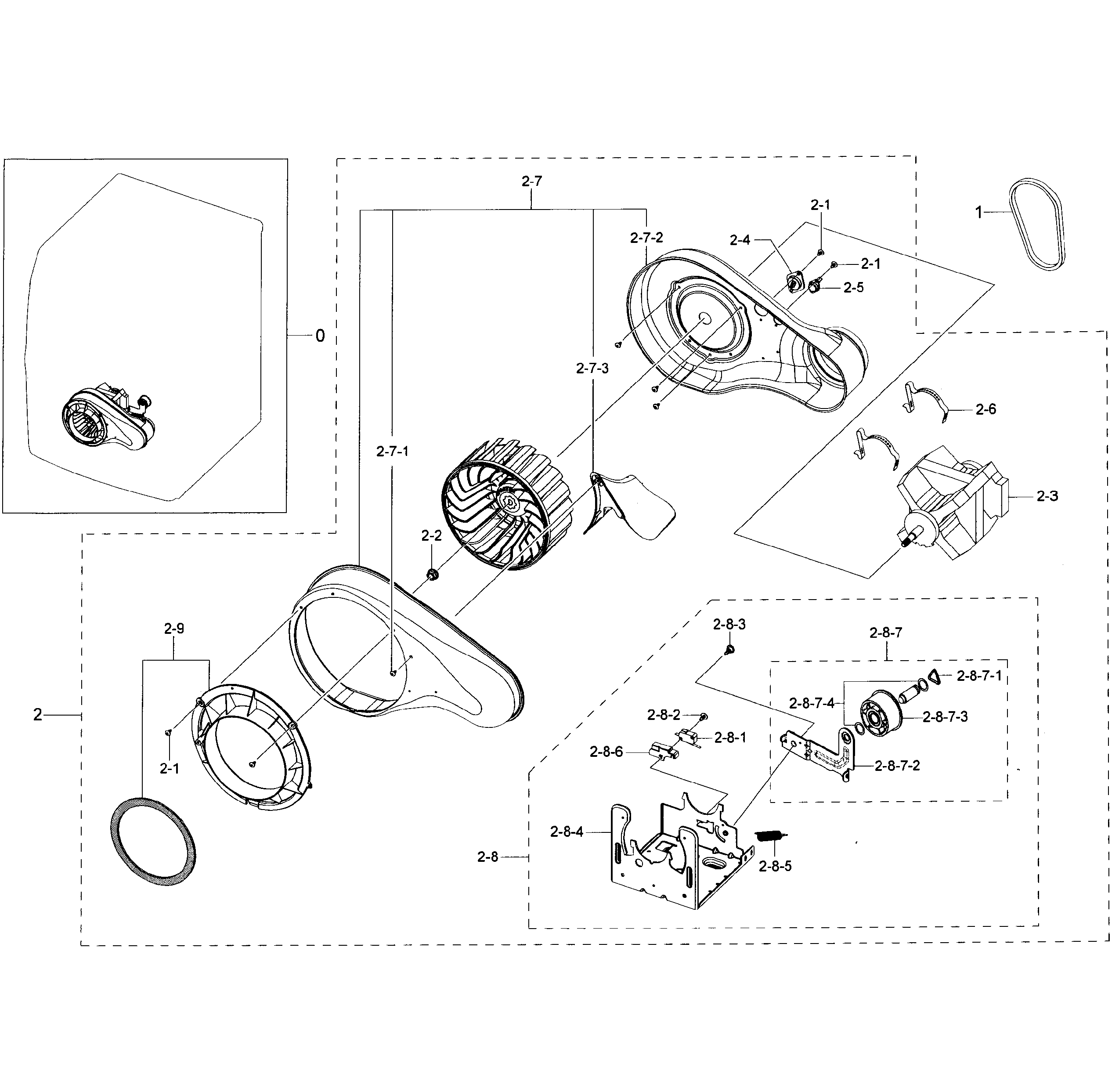 Samsung DV50K7500GV/A3-00 motor duct diagram