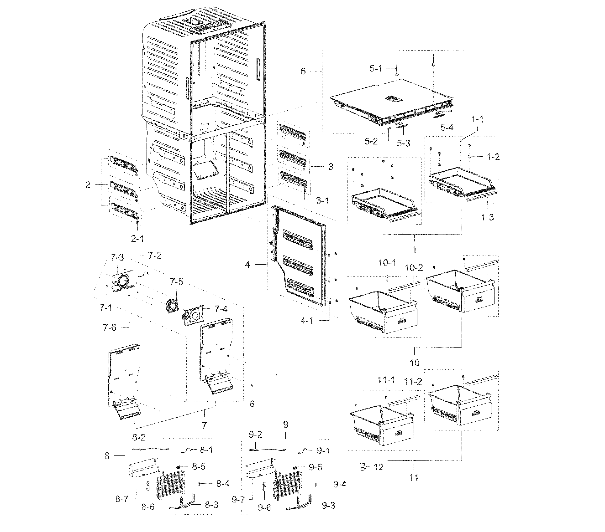 Samsung RF32FMQDBSR/AA-10 freezer diagram