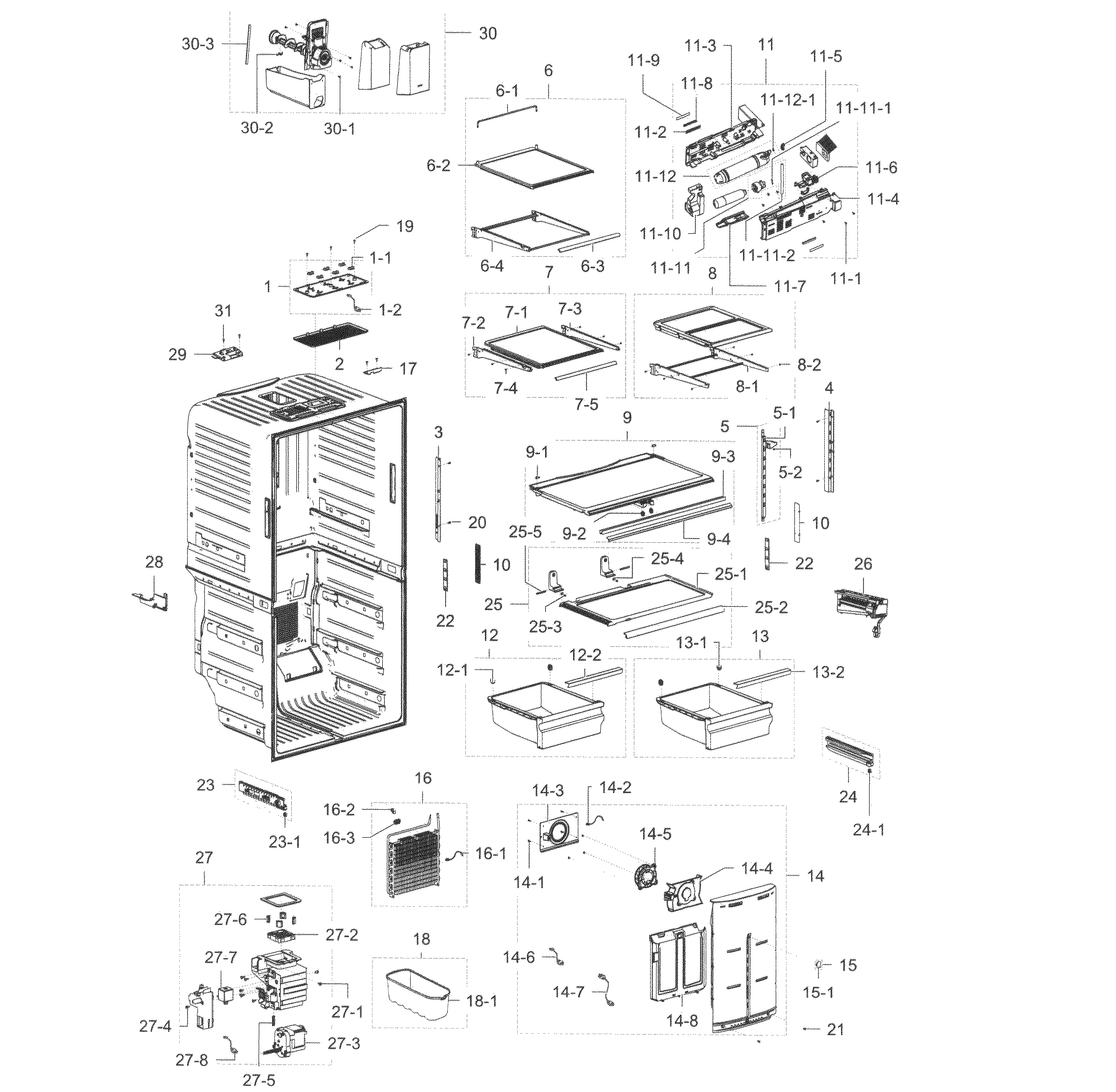 Samsung RF32FMQDBSR/AA-10 fridge diagram