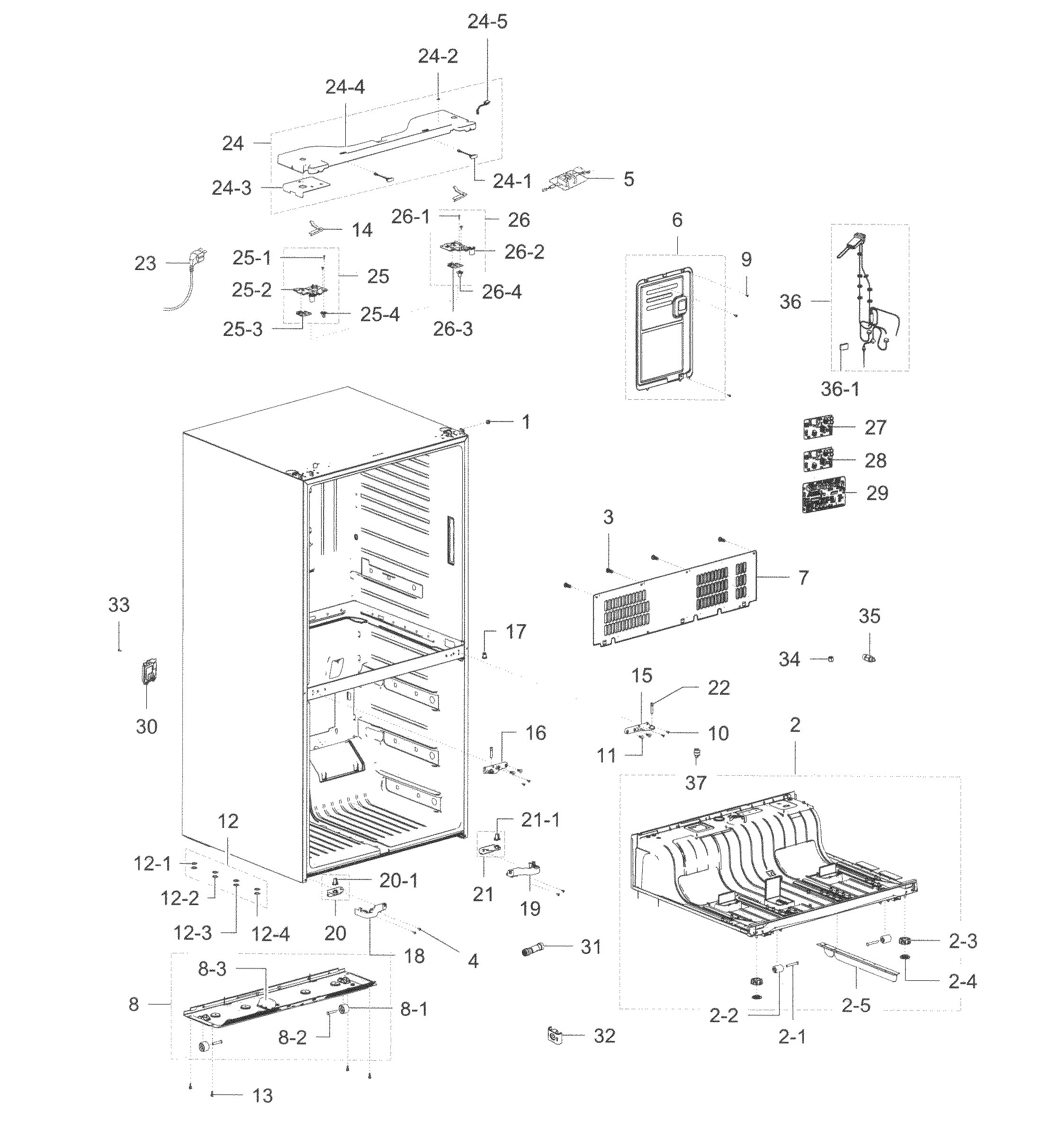 Samsung RF32FMQDBSR/AA-10 cabinet diagram