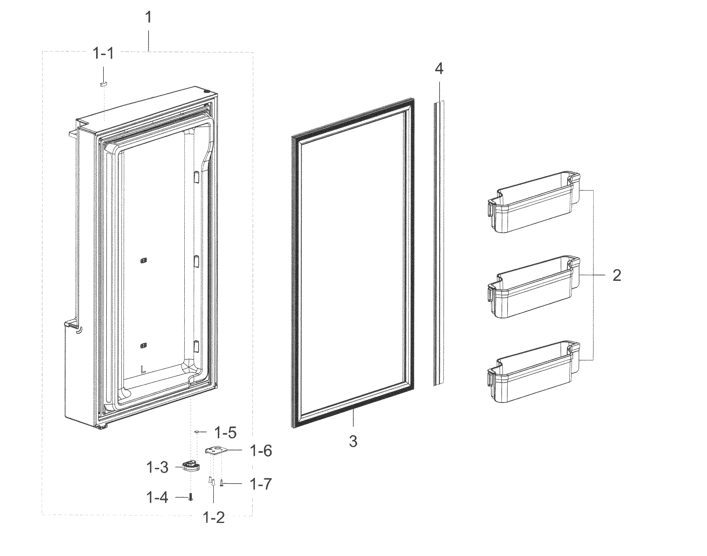 Samsung RF32FMQDBSR/AA-10 freezer door l diagram